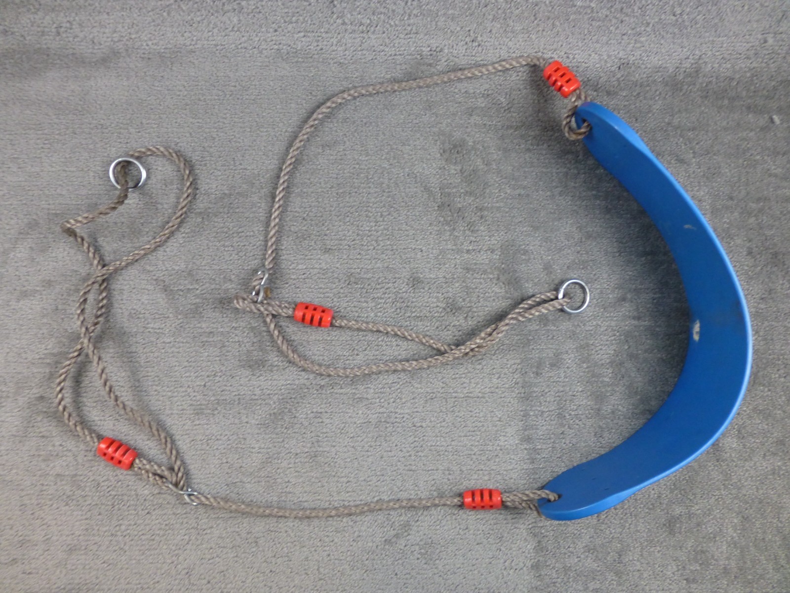 Heavy Duty Swing Replacement Backyard Swingset Rubber W Adjustable Rope Blue