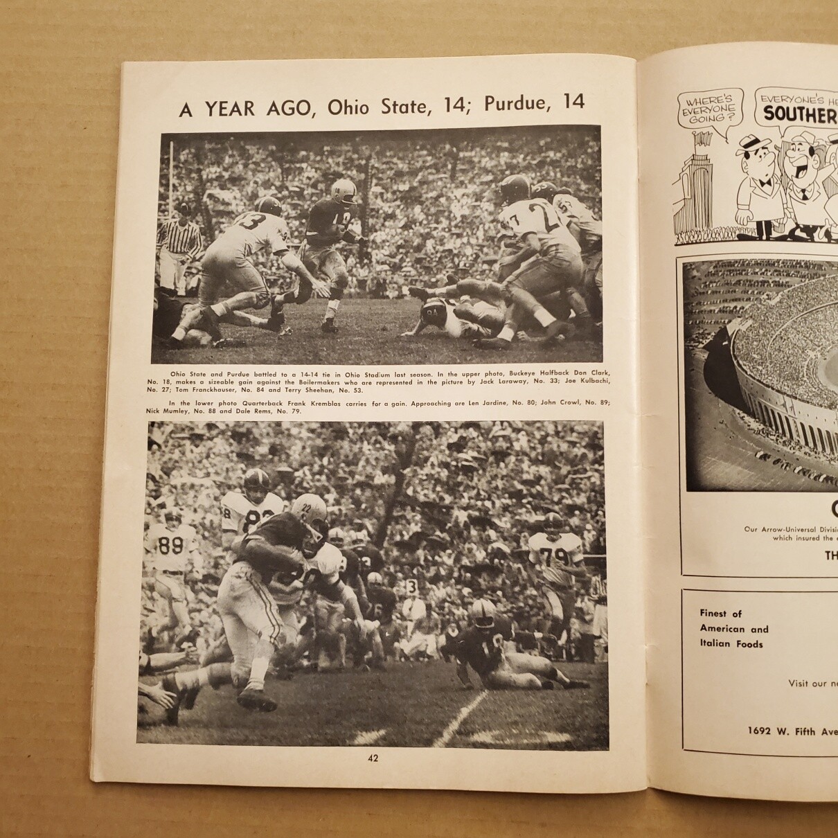 1189----1959 Ohio St at Purdue FB program - Homecoming Game