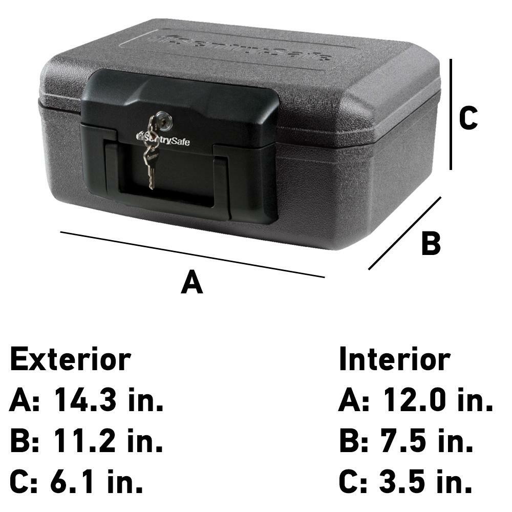 Fireproof Sentry Box Key Lock Important Document Money Safety Storage Chest Box
