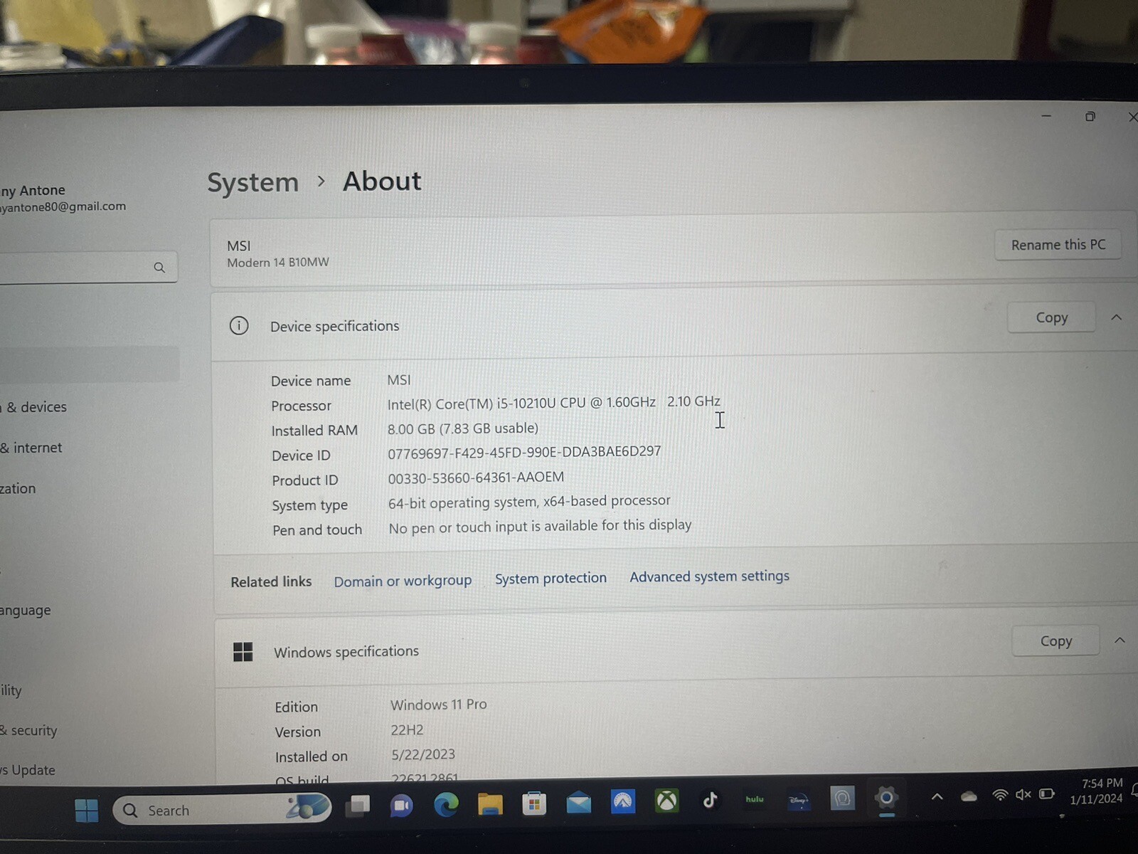 MSI Modern 14 B10MW