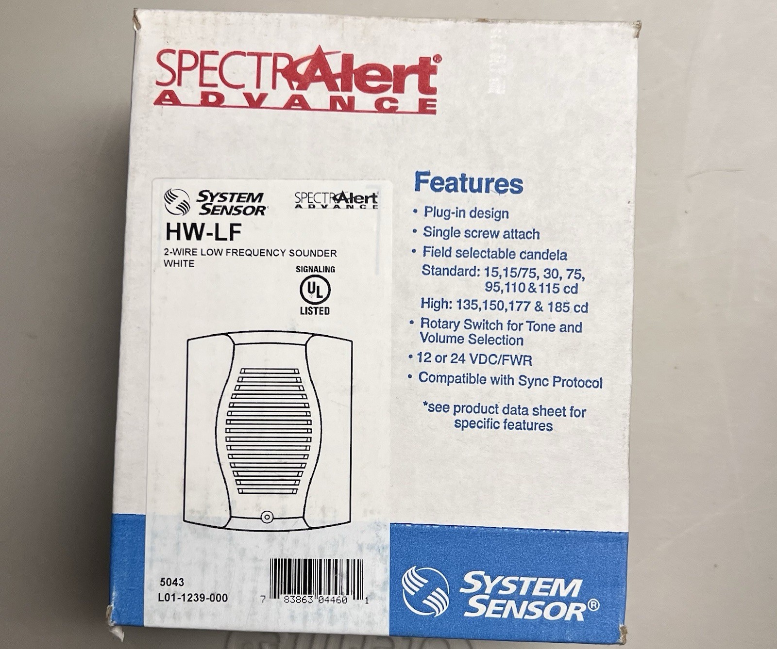 System Sensor HW-LF Low Frequency Sounder White • 2 Wire • New In Box