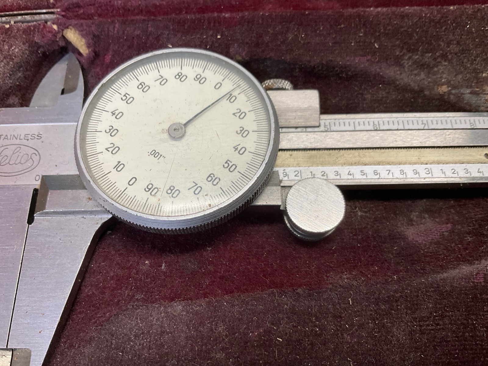 Vintage Helios Dial Caliper with Regular Jaws in Case ~ Germany