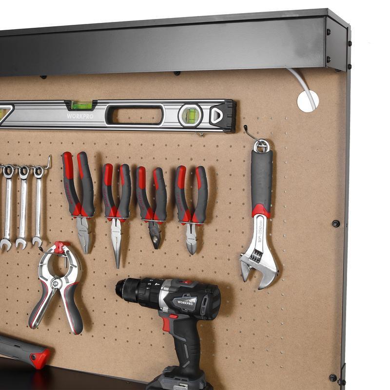48in Multi-Purpose Workbench LED Light Heavy-Duty Storage Tool Organizer New