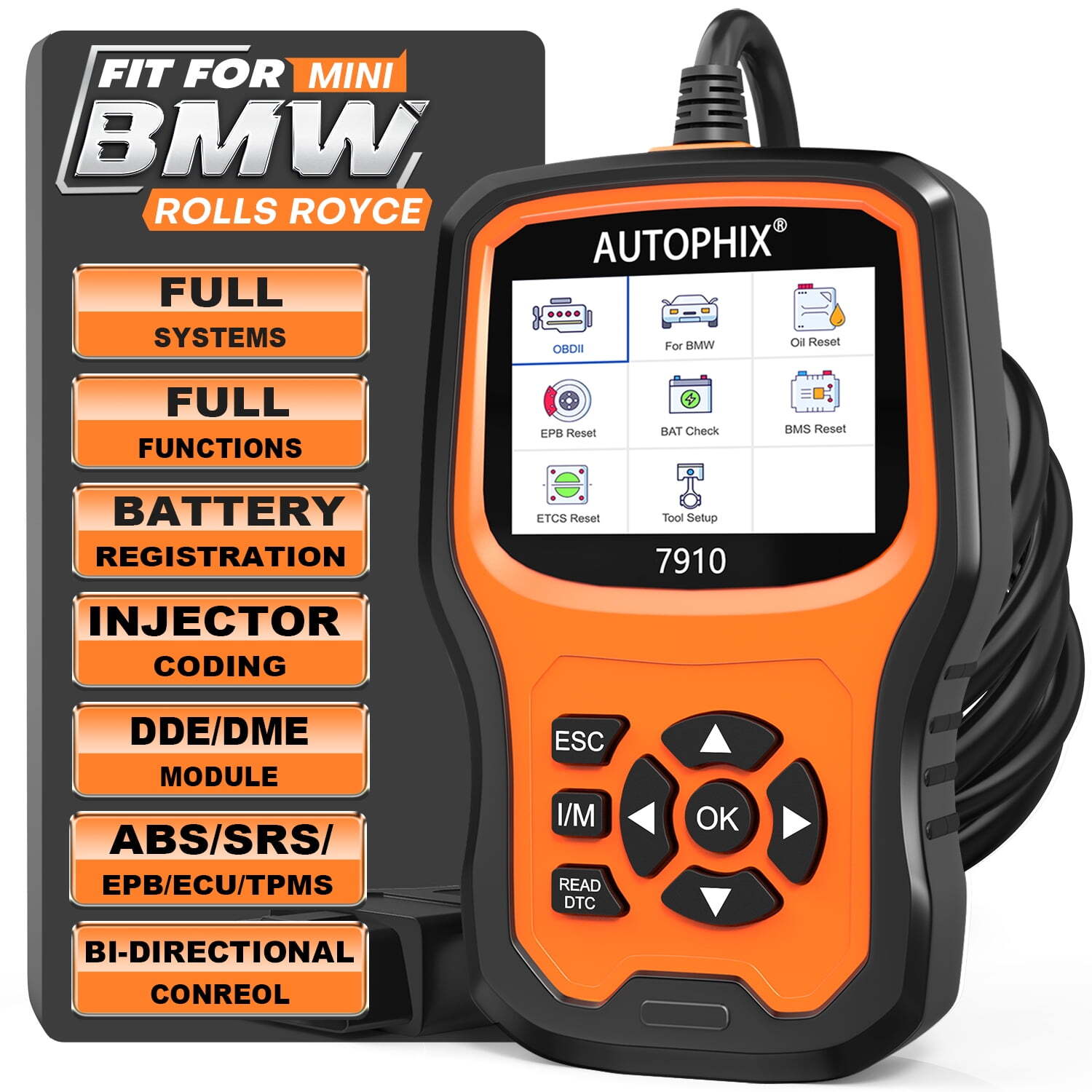 Autophix 7910 For BMW All System OBD2 Diagnostic Scanner Code Reader ABS SRS DPF