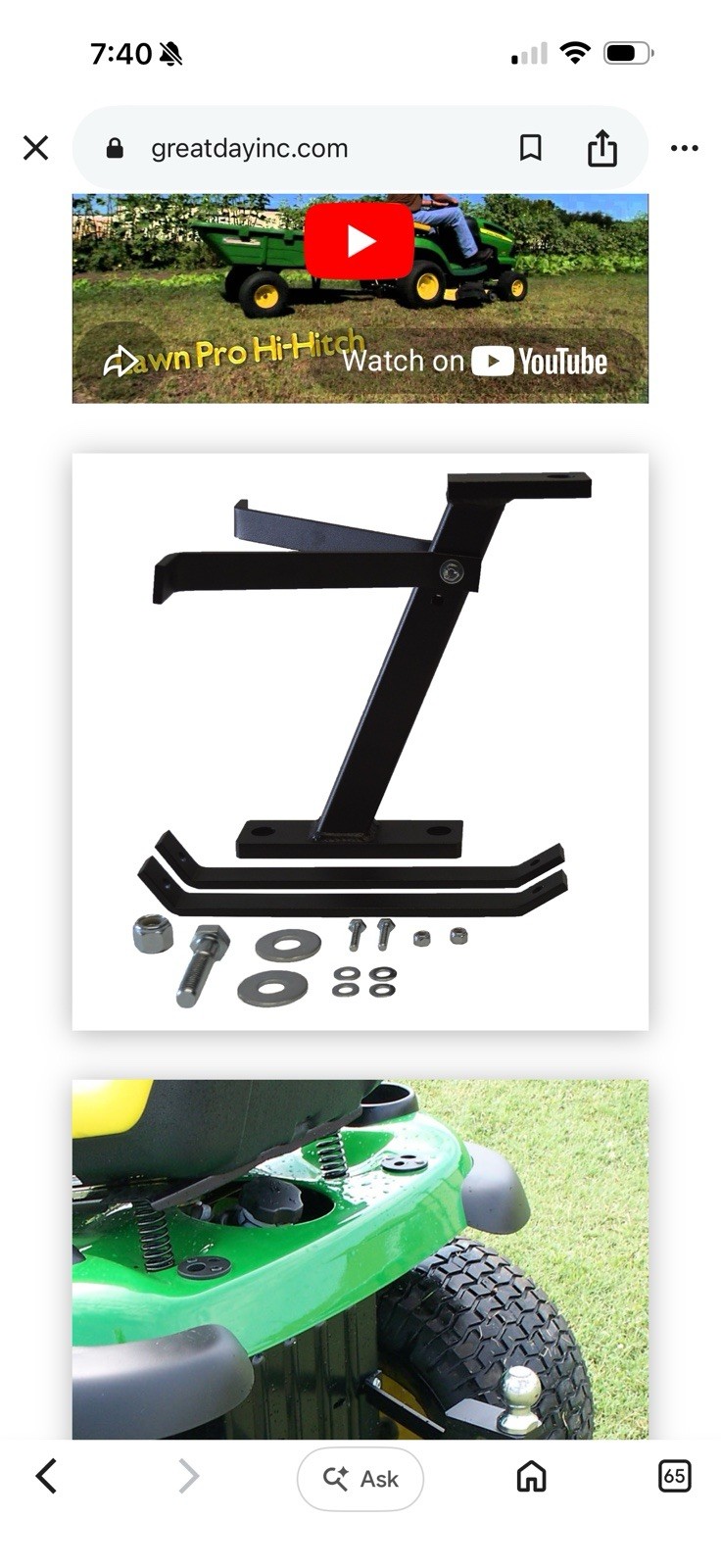 Great Day Lawn-Pro Hi-Hitch - LNPHH650 - Black Powder-Coated Finish