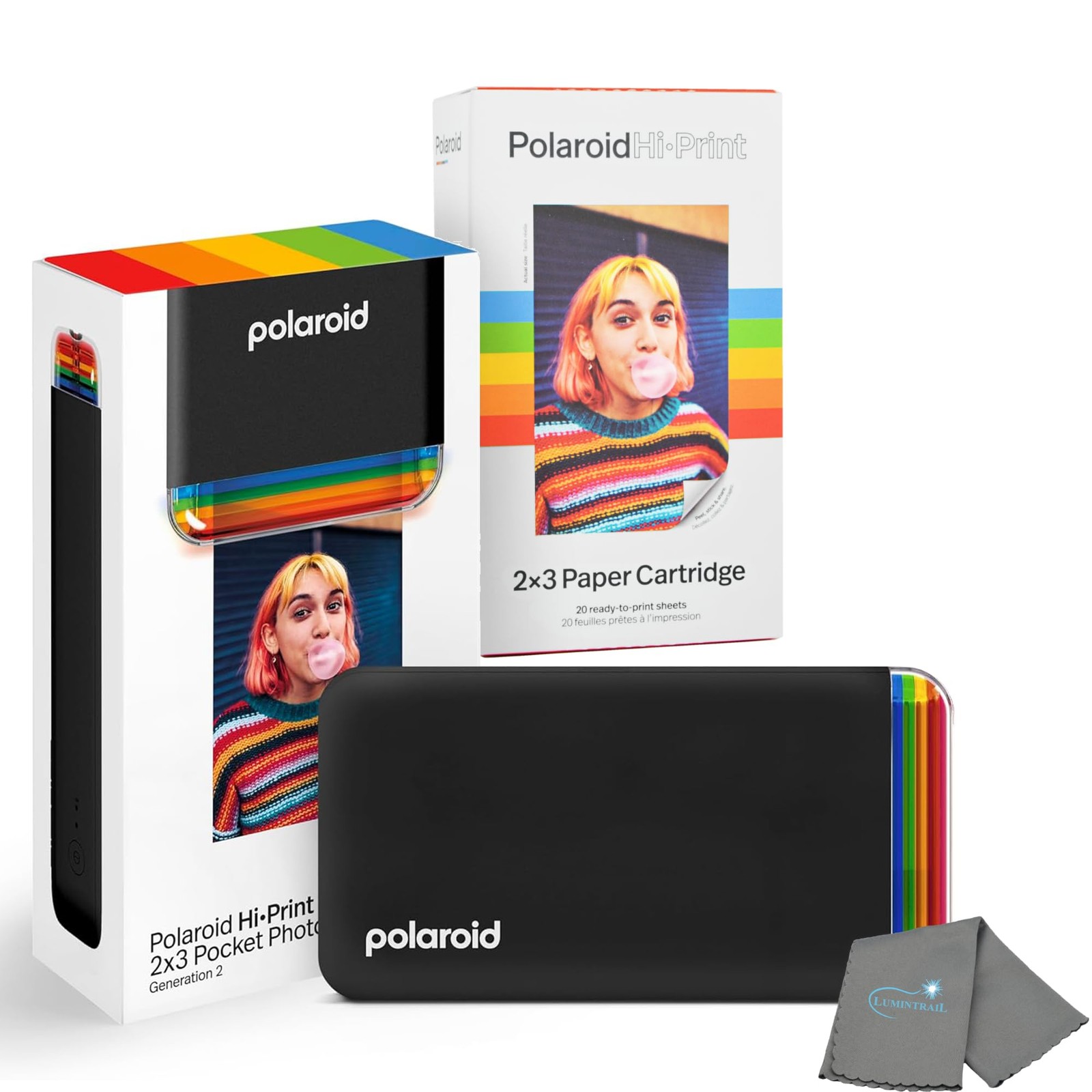 Polaroid Hi Print + 20 Photo Bundle, 2nd Generation Phone One Size, Black