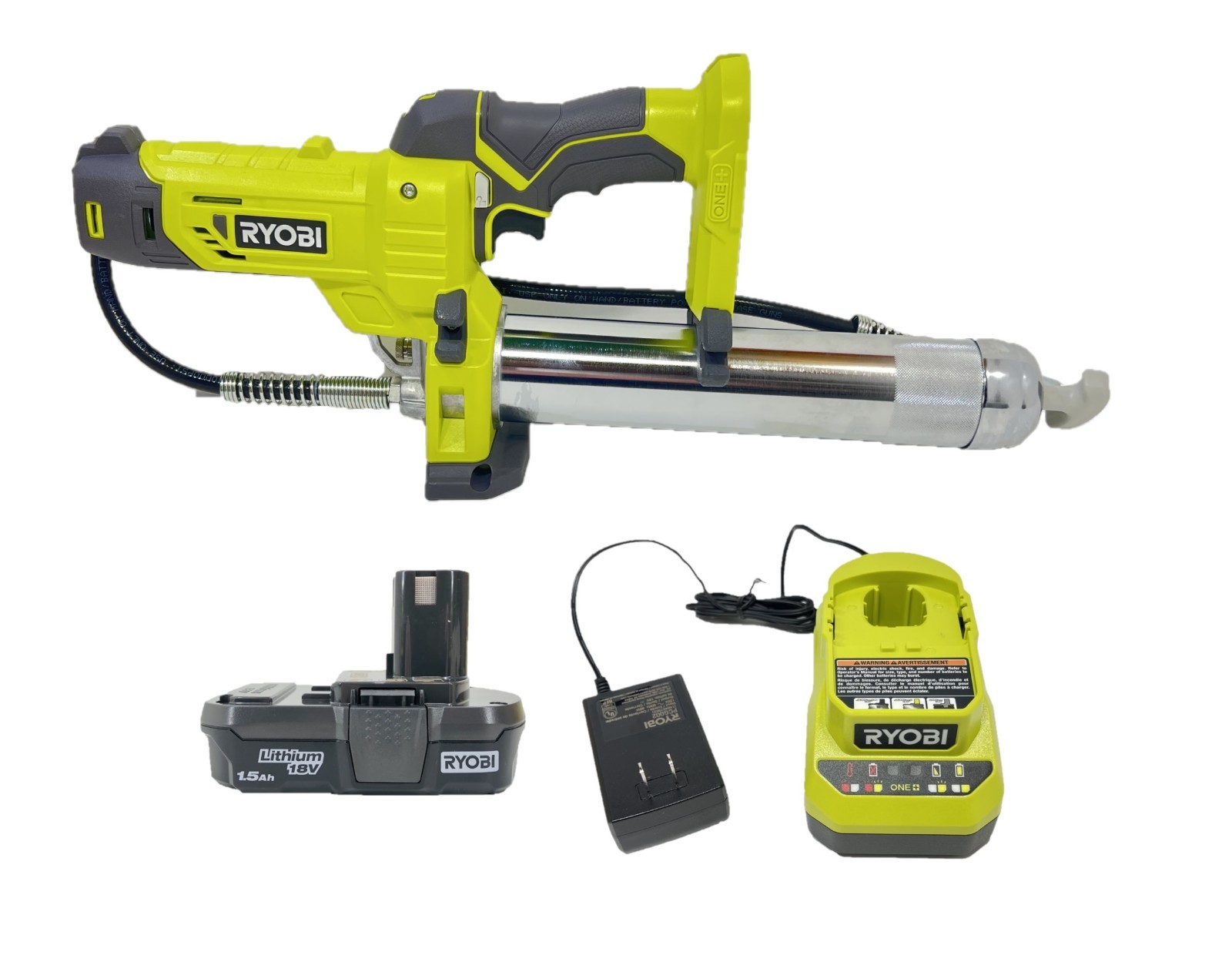 NEW RYOBI 18 Volt Cordless P3410 Grease Gun with Battery and Charger