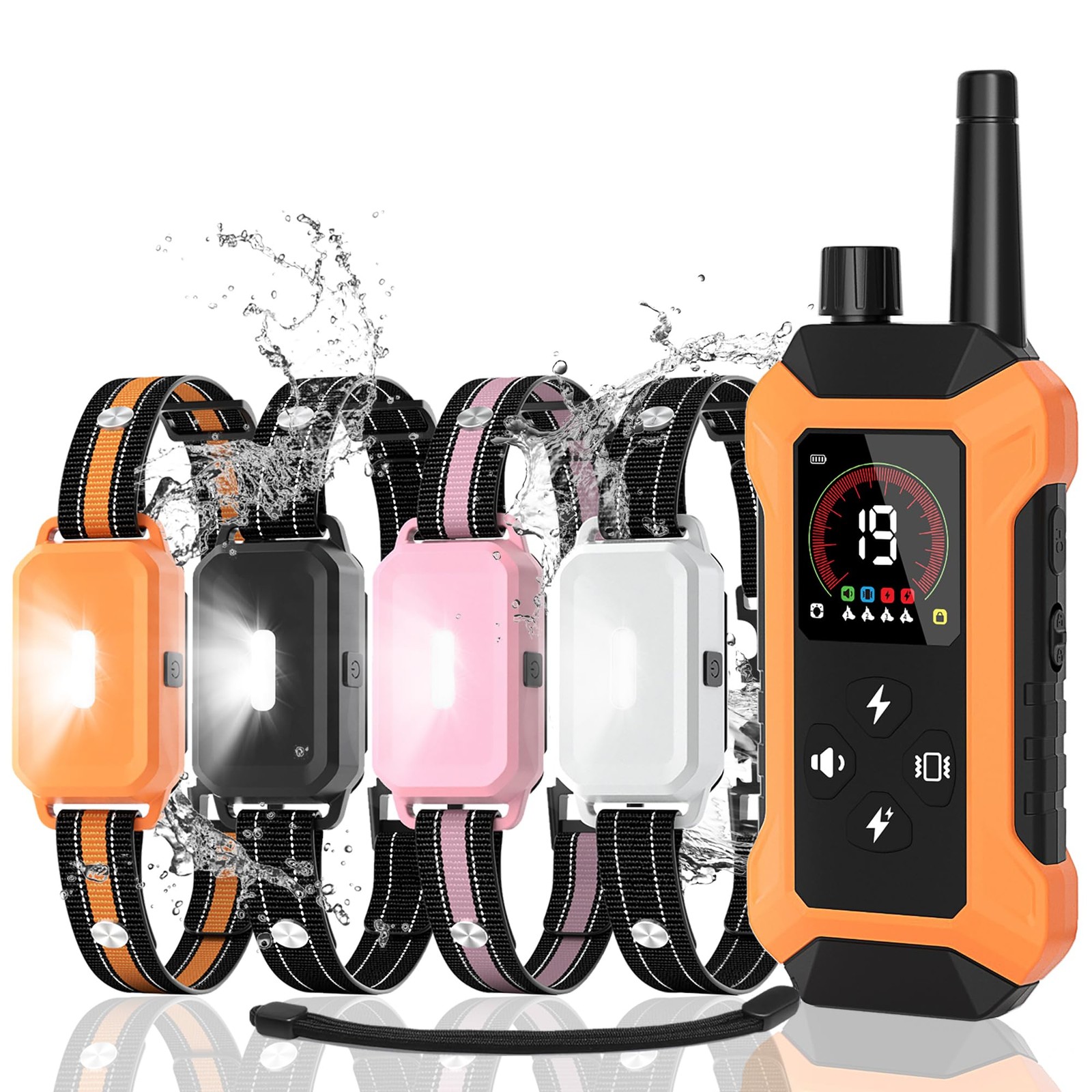 4 Dog Training Collar with Remote Control(5–150Lbs) 4400FT Waterproof Shock