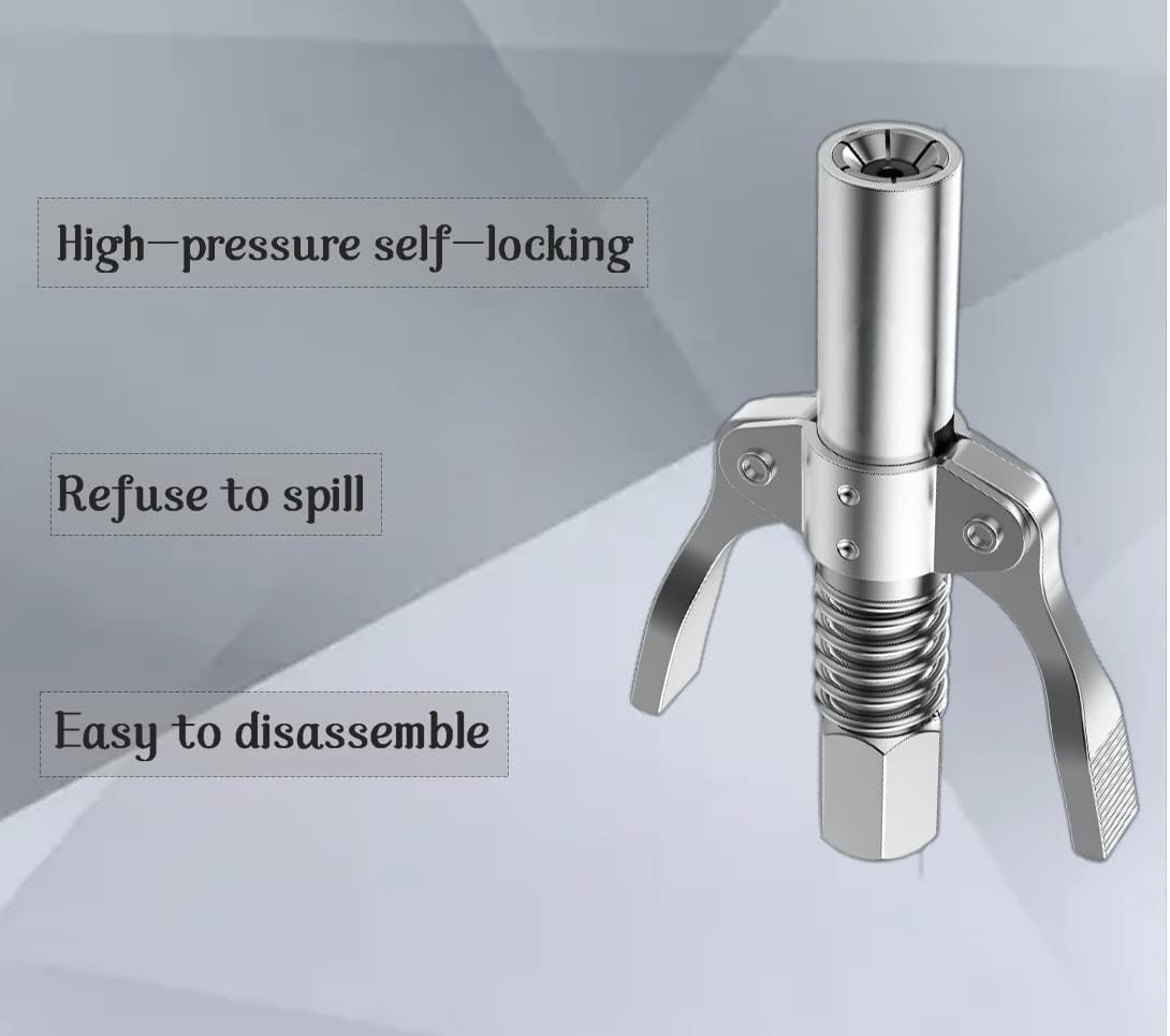 Locking Grease Gun Coupler Allows for Easy Release of Grease from Grease Fitting
