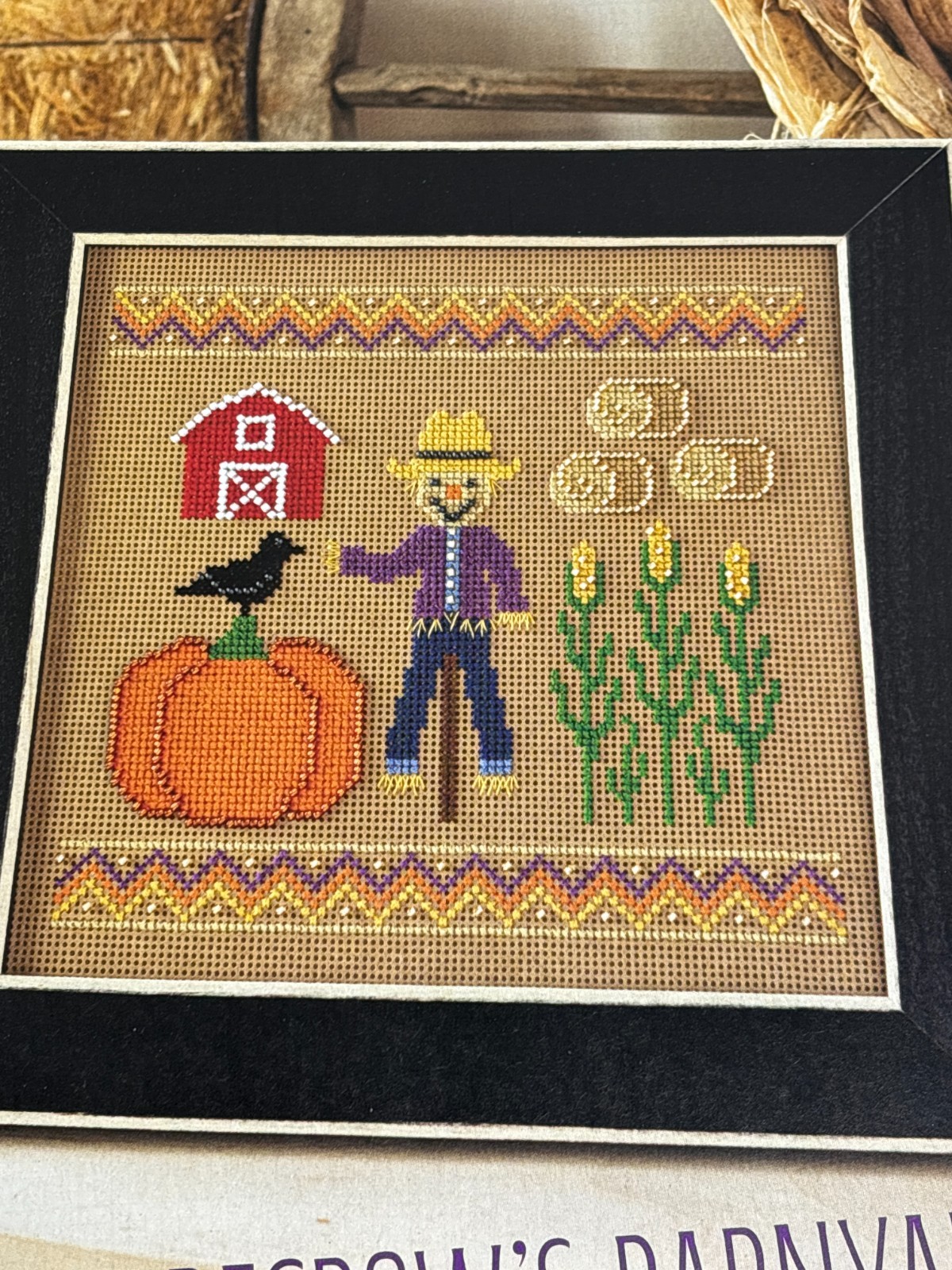 Scarecrow's Barnyard Cross Stitch Pattern Magazine Pages