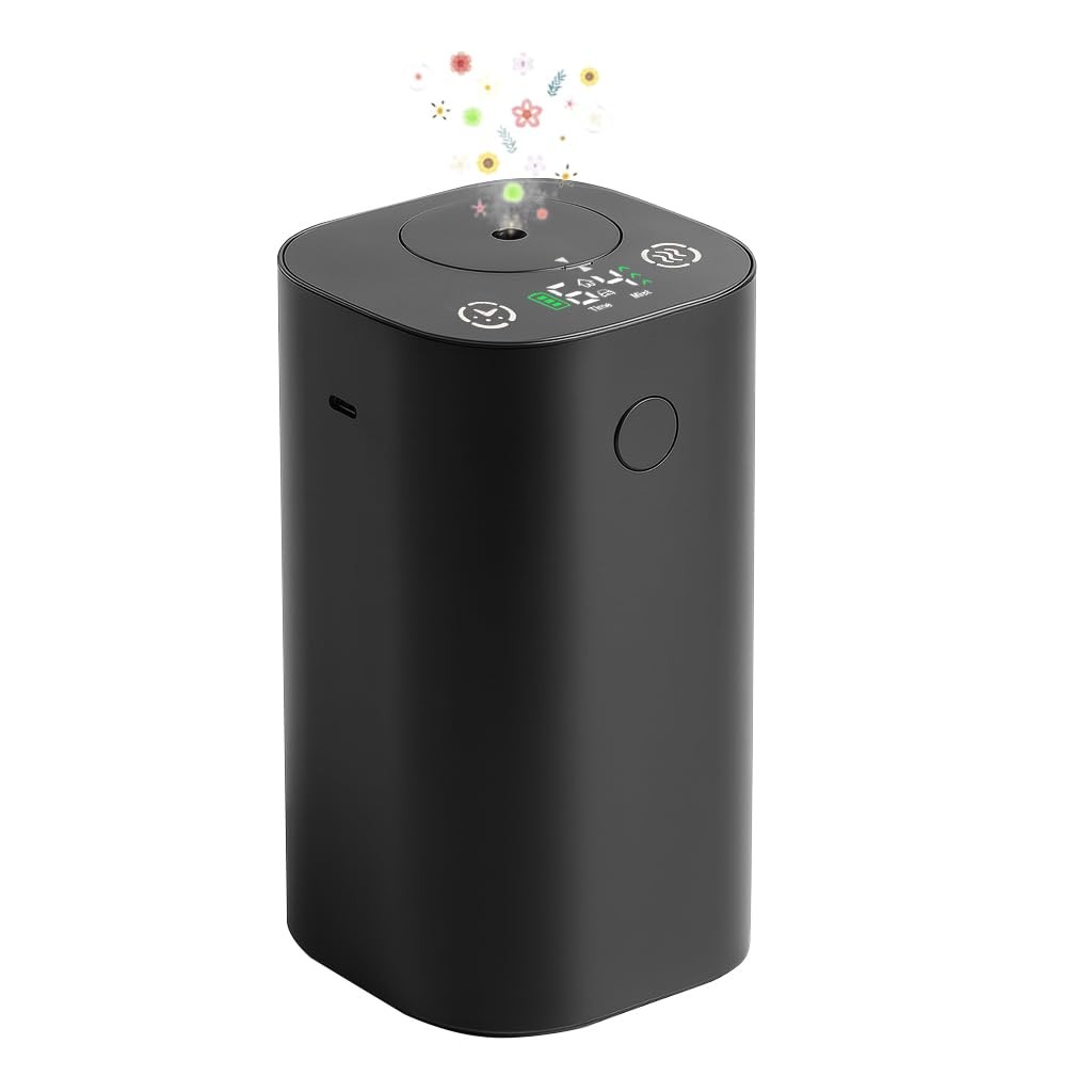 Waterless Diffuser for Essential Oil Rechargeable Scent Black