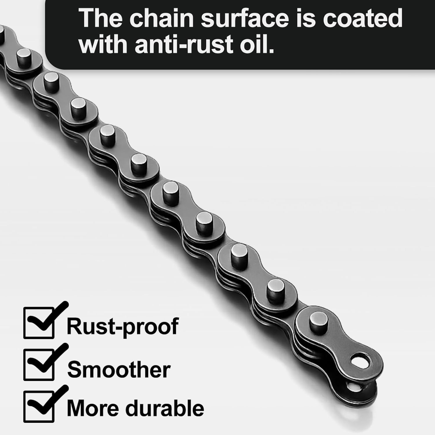 Locking Chain Clamp Extension Chain, 20R, 18-Inch , Black