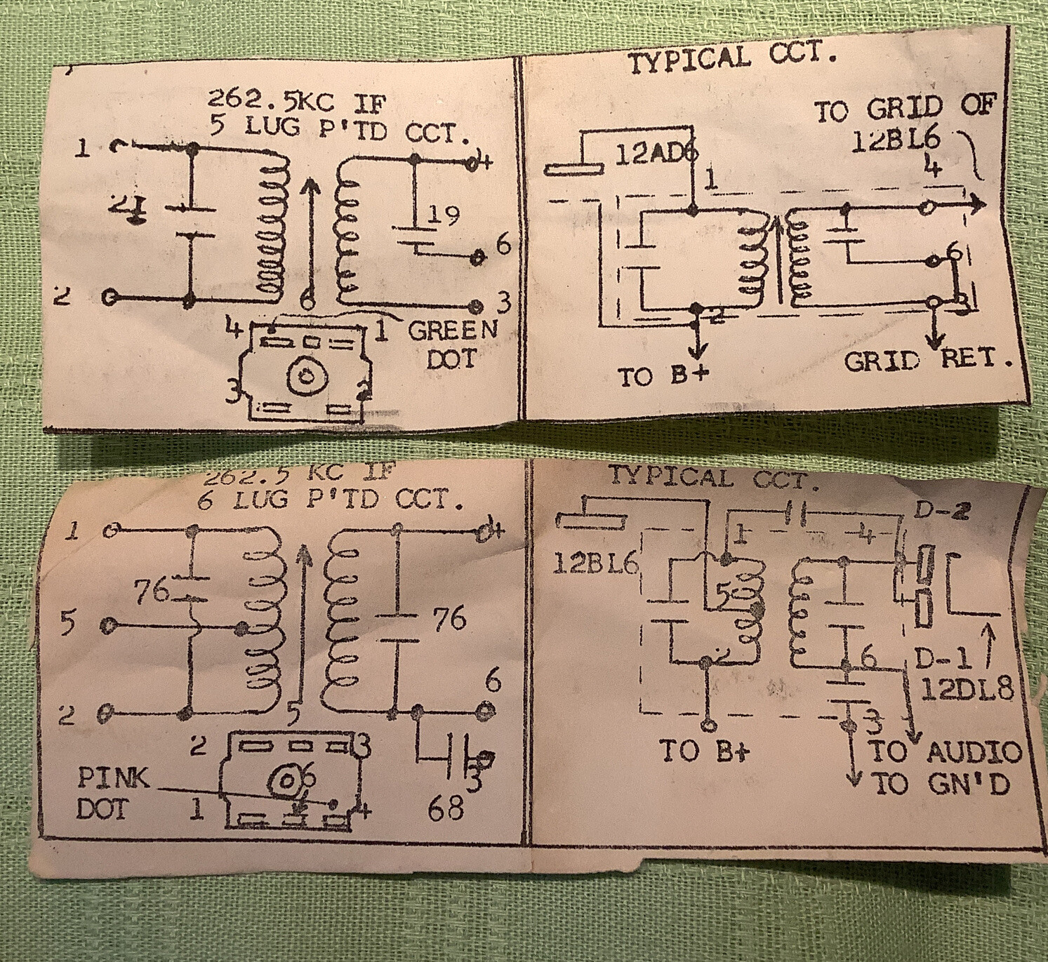 Set Input / Output IF Trans For Auto Radio 262.5kc