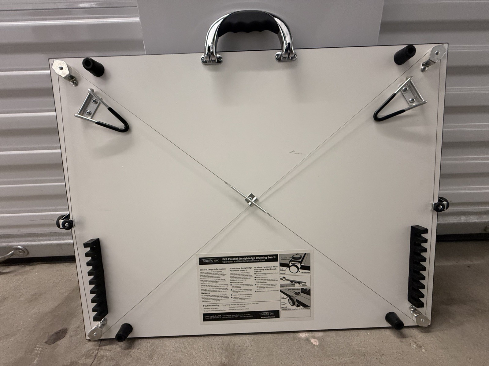 Pacific Arc Table Top Drawing Board with Parallel Bar, White