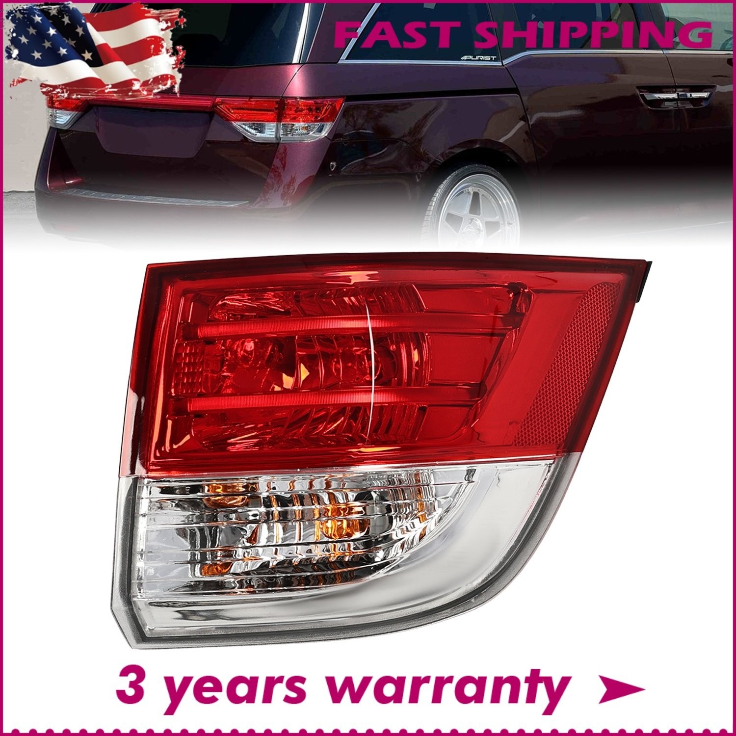 Passenger Right Side Rear Outer Tail Light Lamp Assembly For 14-17 Honda Odyssey