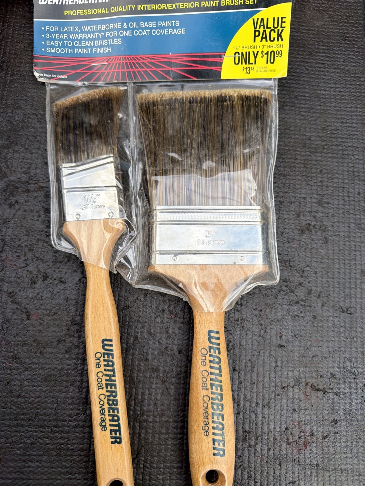Sears Best Weatherbeater Craftsman Nos Paint Brush Set Exterior 2pc 14203 USA