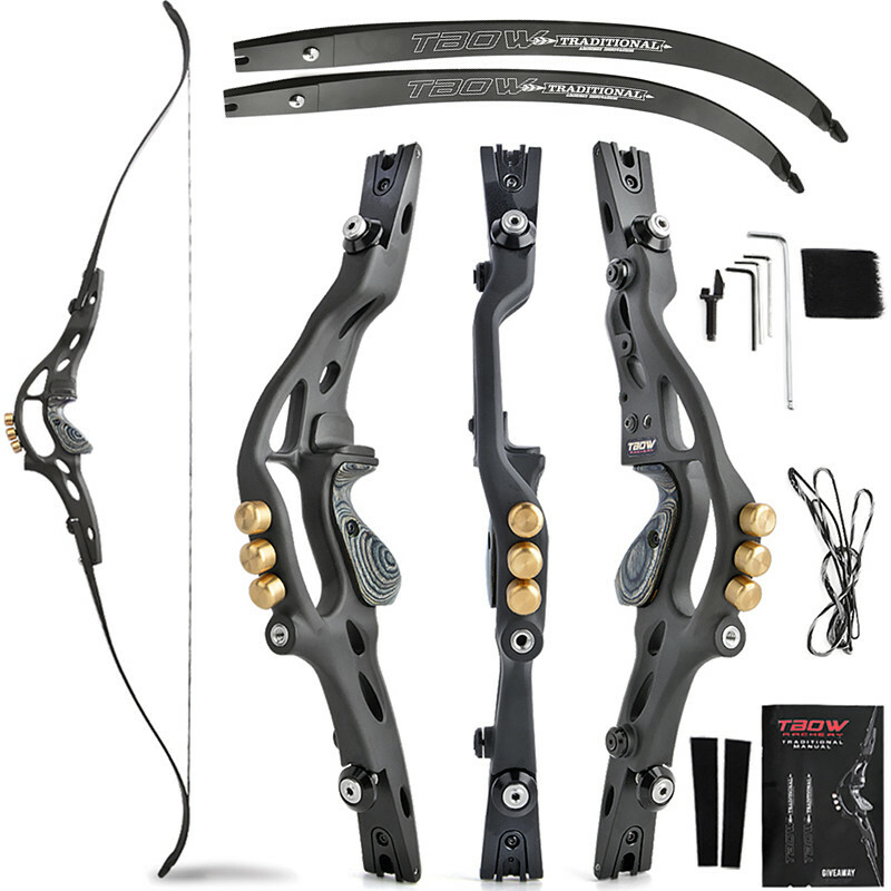 ILF 62" Archery 30-60lbs Recurve Bow 19'' Riser Counterweight American Hunting