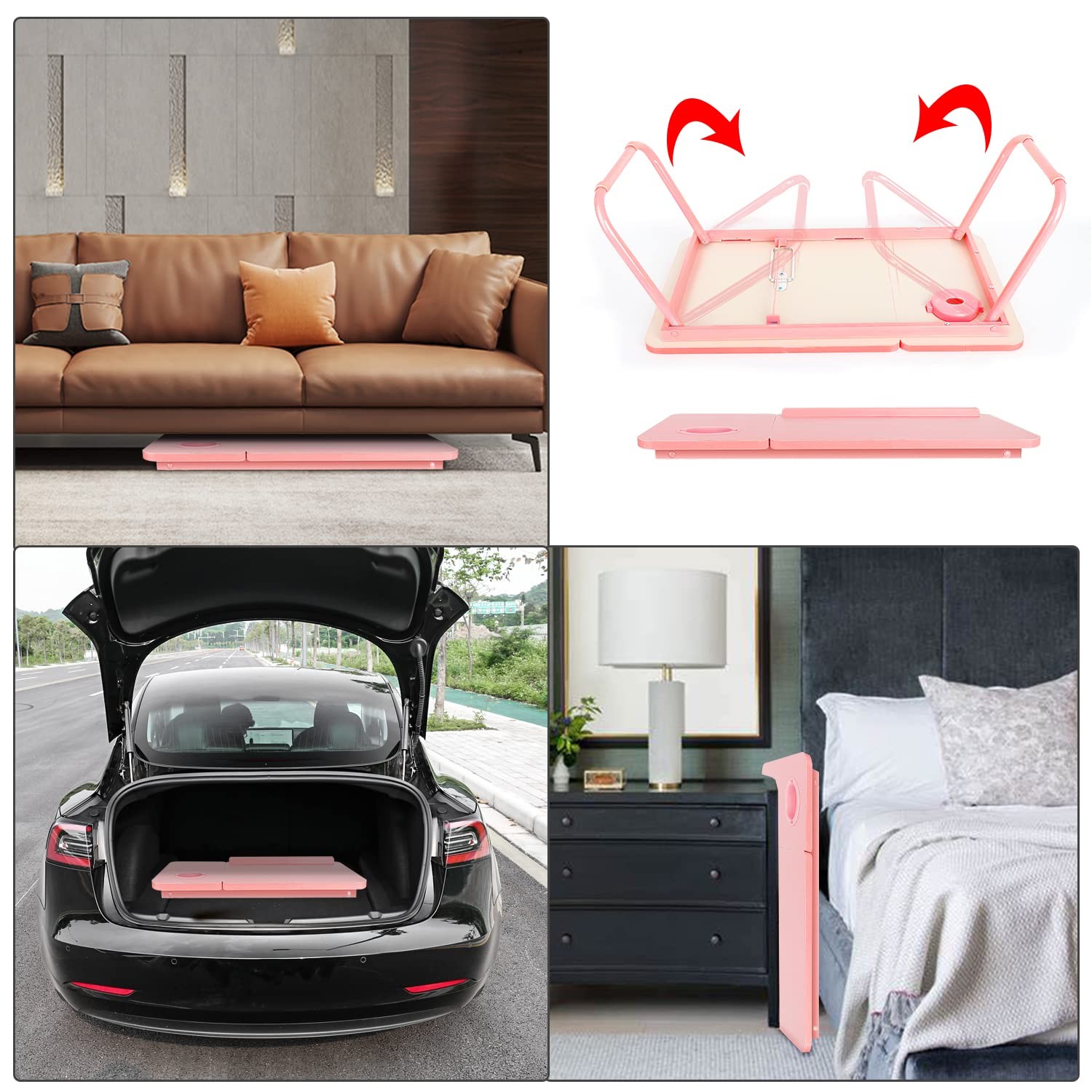 Laptop Bed Desk for Couch, 5-Angle Adjustable Table Adults Pink