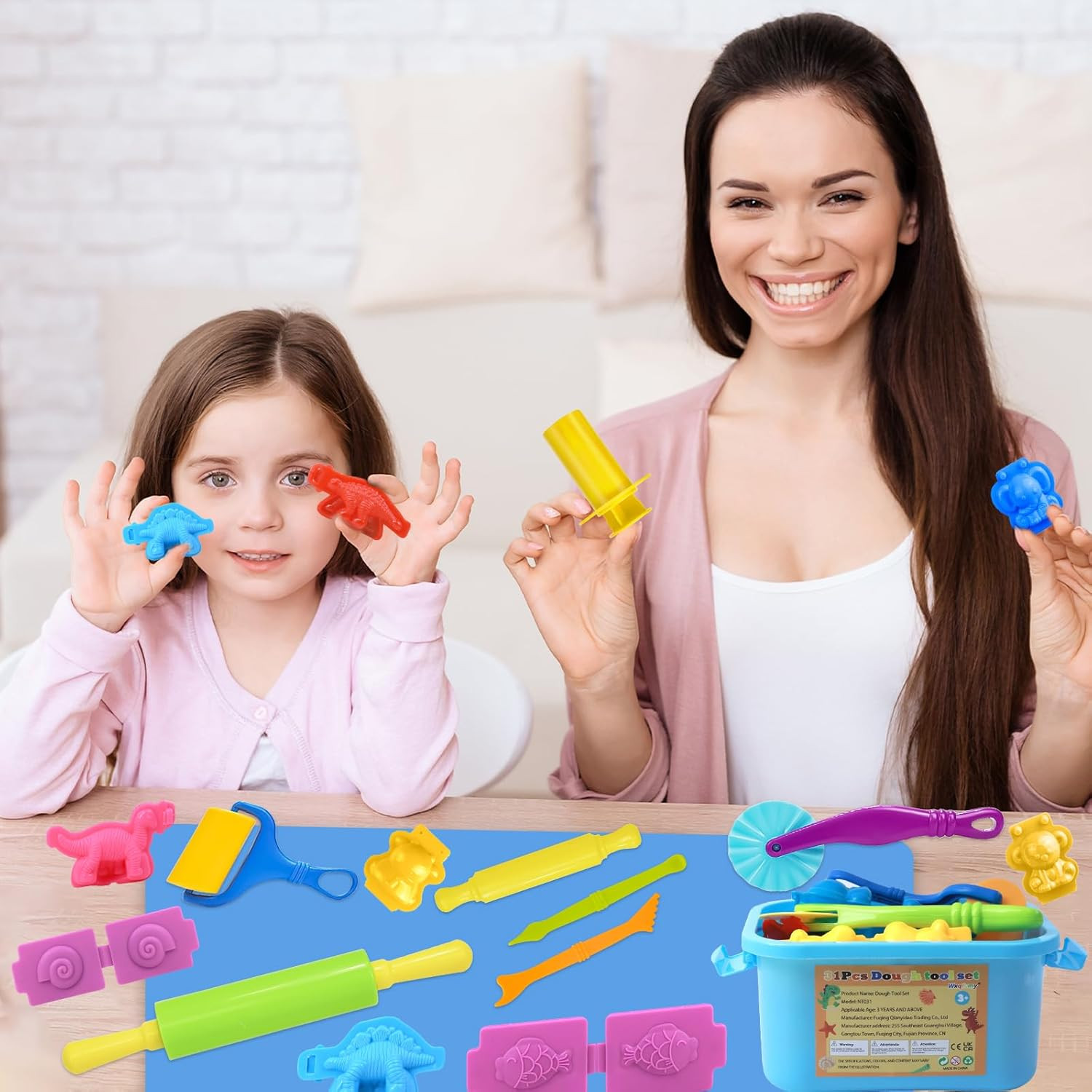 Dough Tool Set, 31 Pcs Basic Dough Tools Kits for Kids, Dough Accessories Includ
