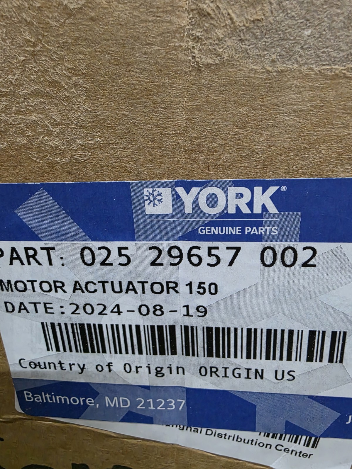 YORK 025 29657 002 MOTOR ACTUATOR 150 USA SELLER Fast Free Shipping
