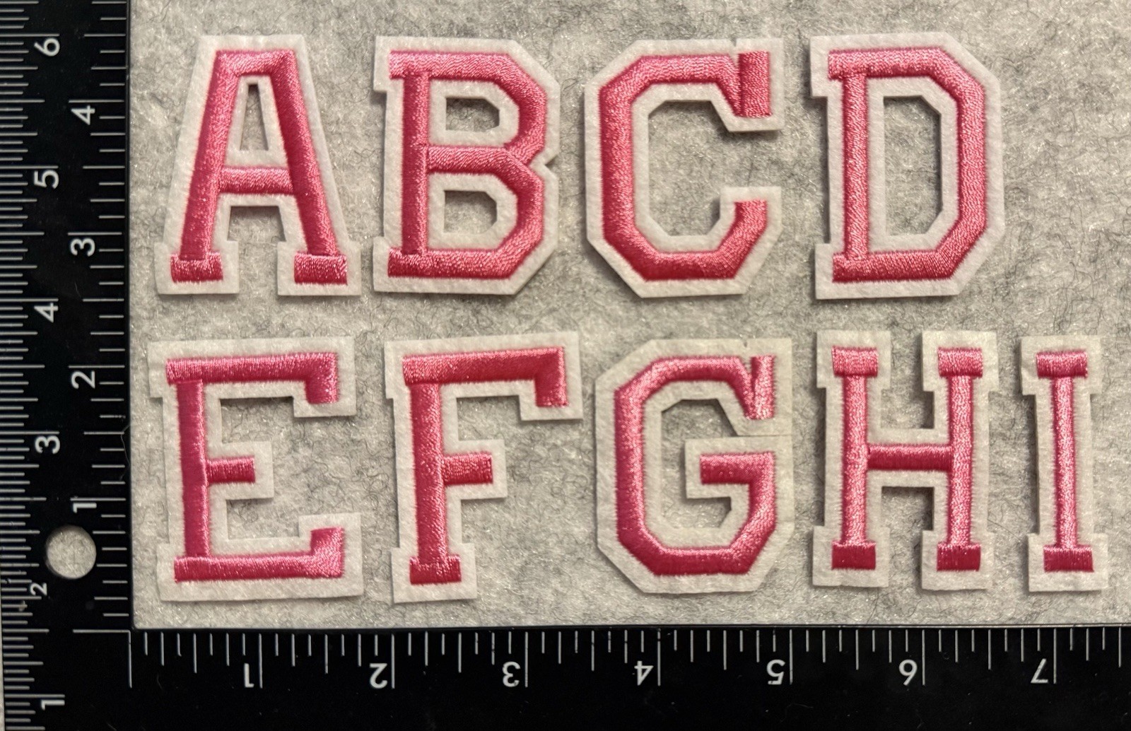 Alphabet Pink Letters Patch Hat Jacket Embroidered Iron-on