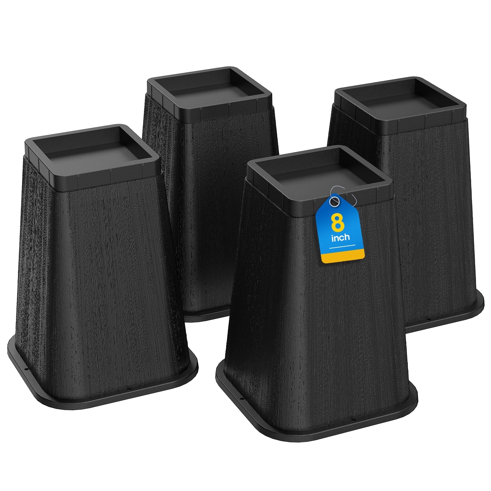 MYMULIKE Bed Risers 8 Inch Heavy Duty, Furniture Risers Lifts Supports Up to ...
