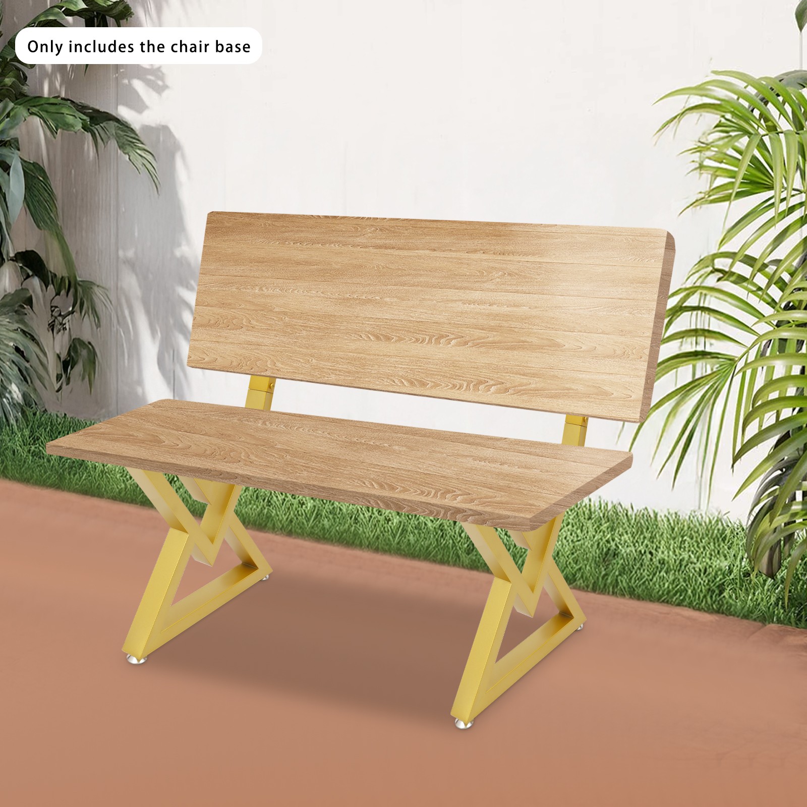 Set of 2 Bench Legs, Metal Bench Legs, Bench Legs with Backrest Bracket