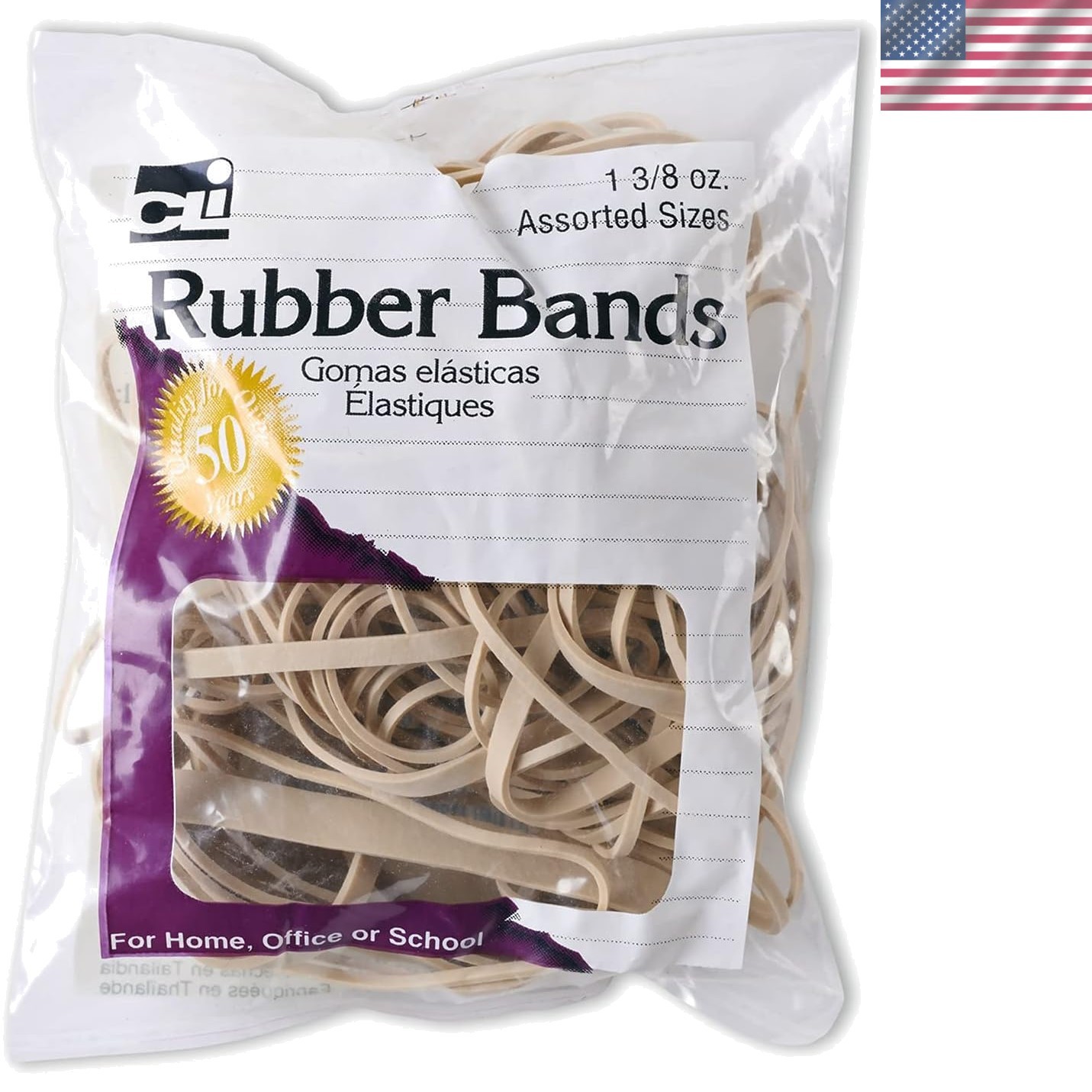 Versatile Amber Rubber Bands in 1.3 Oz Bag - Ideal for Crafts & Organization