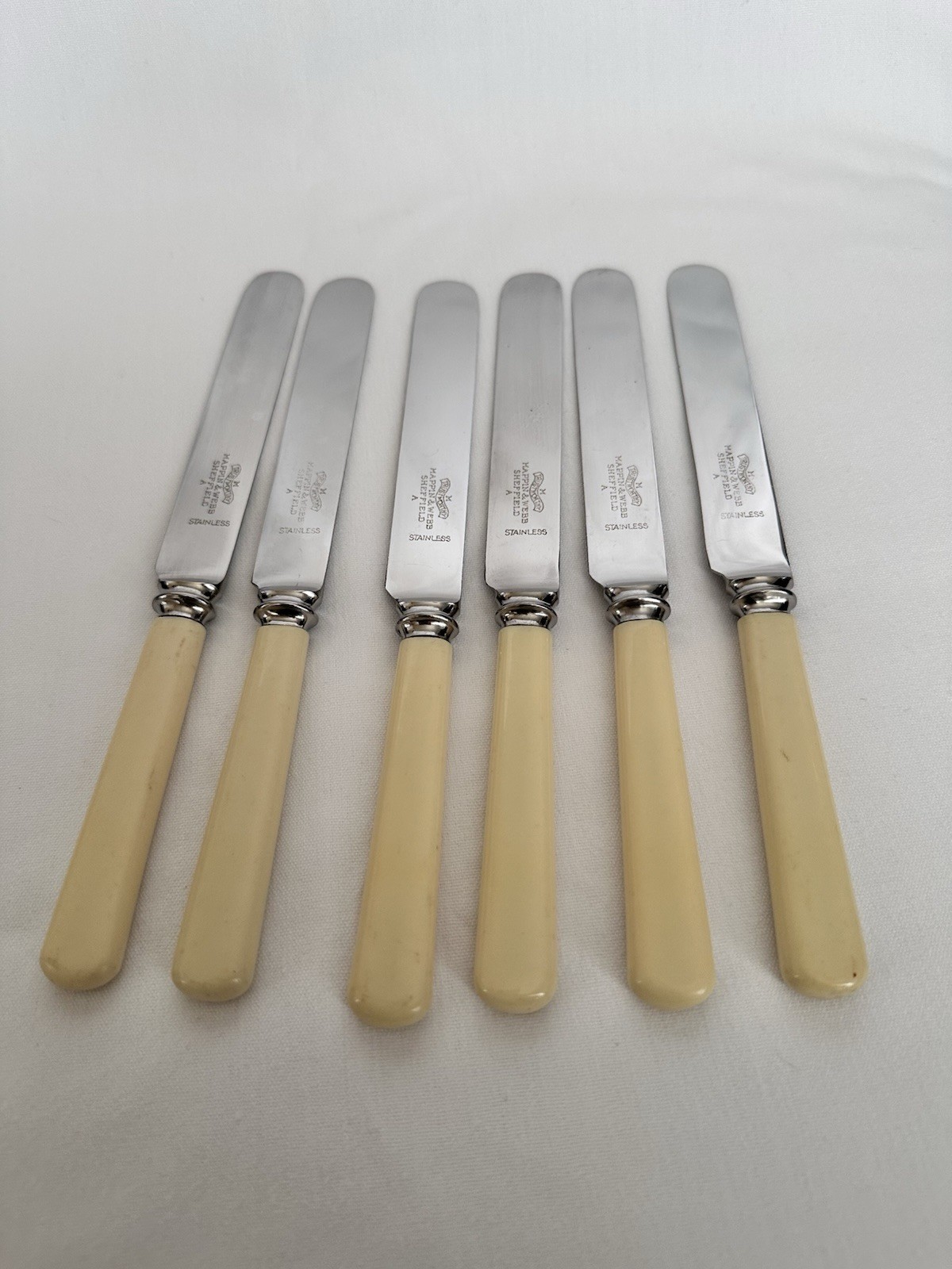 6 MAPPIN & WEBB Cutlery - Athenian IVORINE - Dessert Knife / Knives - 8 1/8"