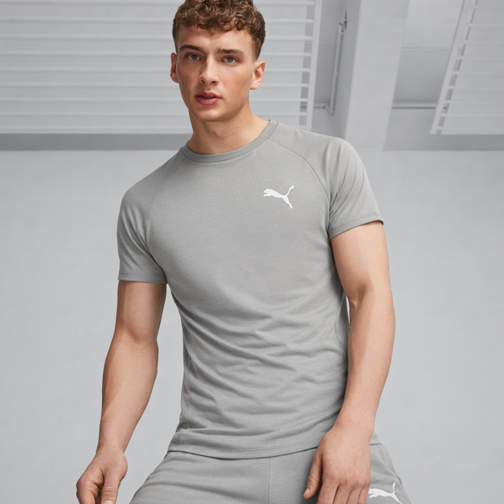 Puma Evostripe Mens T Shirt DryCELL Crew Sports Gym Top Tee Grey S-2XL