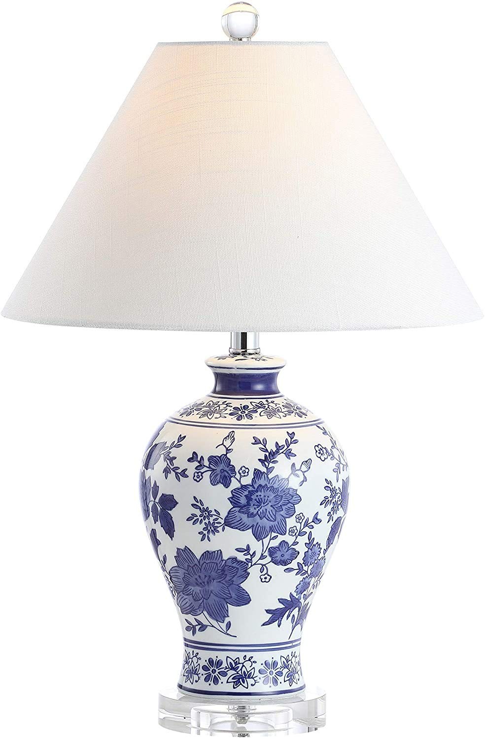 Jonathan Y 21.5 Blue And White Chinoiserie Floral Ceramic Table Lamp