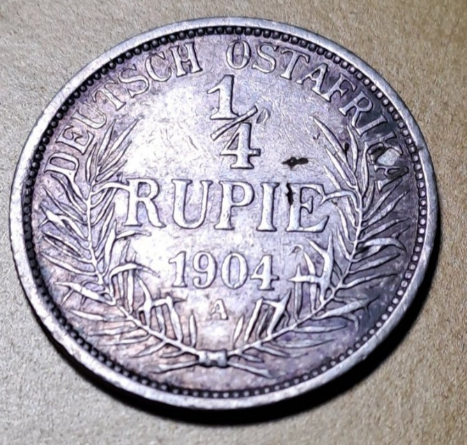 Germany East Africa 1/4 Rupee arg.1904 BB