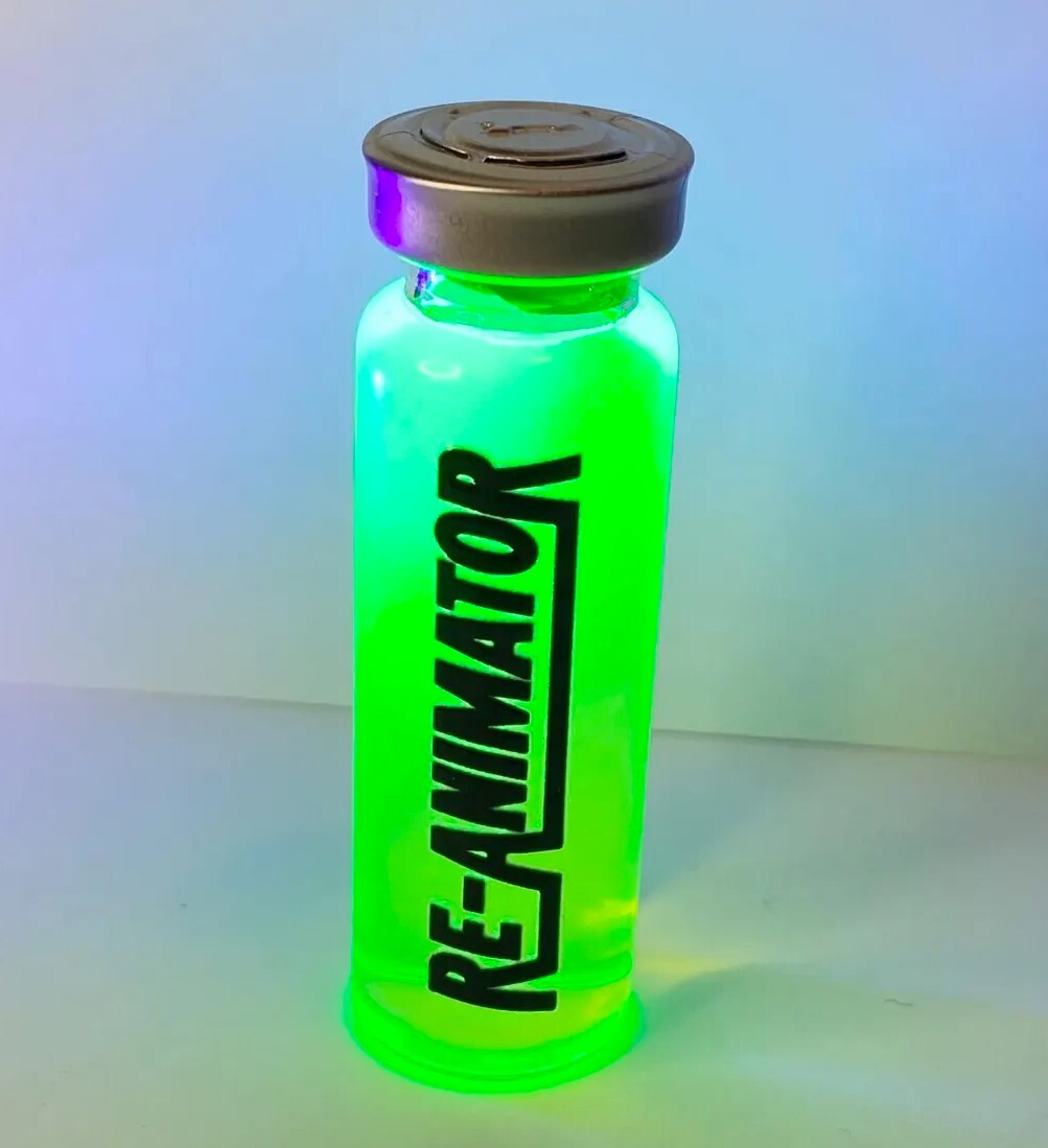Re-Animator Serum Vial Bottle w/ Display Glows with Black Light Collectable Box