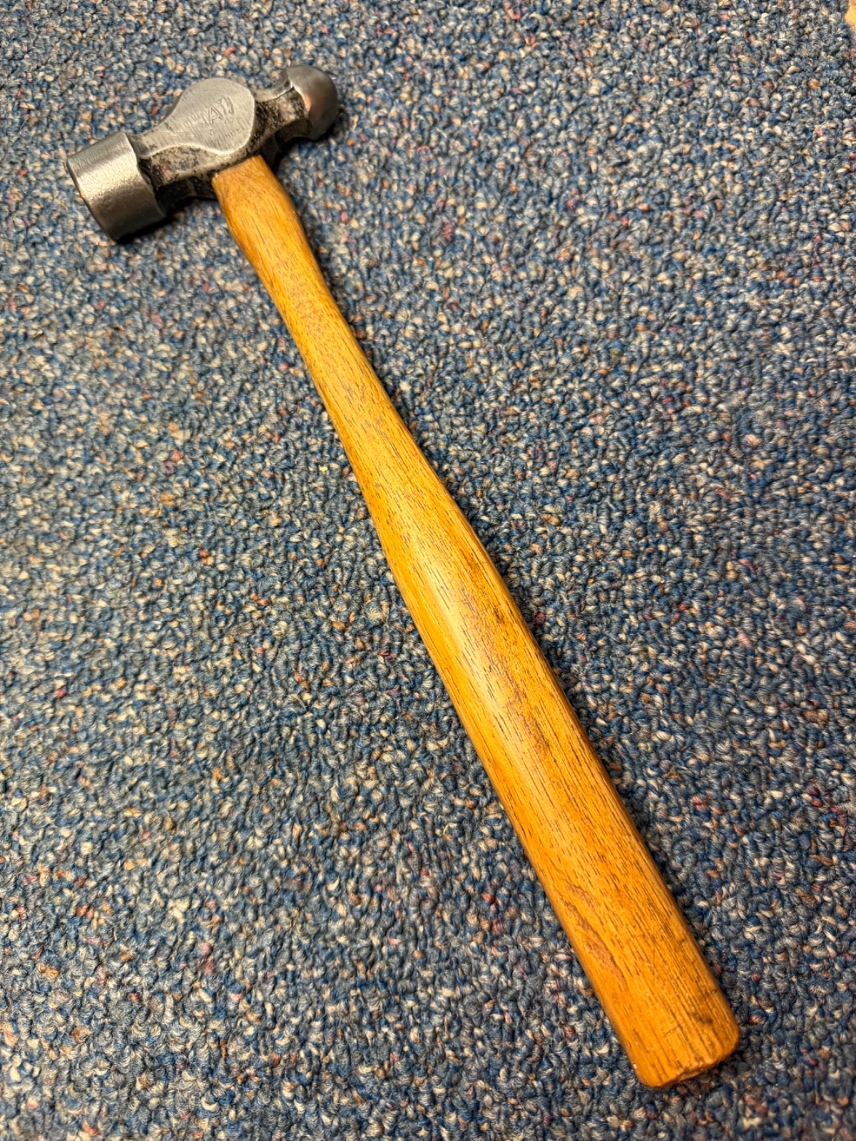 Vtg Atha machinist's ball peen hammer, 8 oz., original handle, very nice