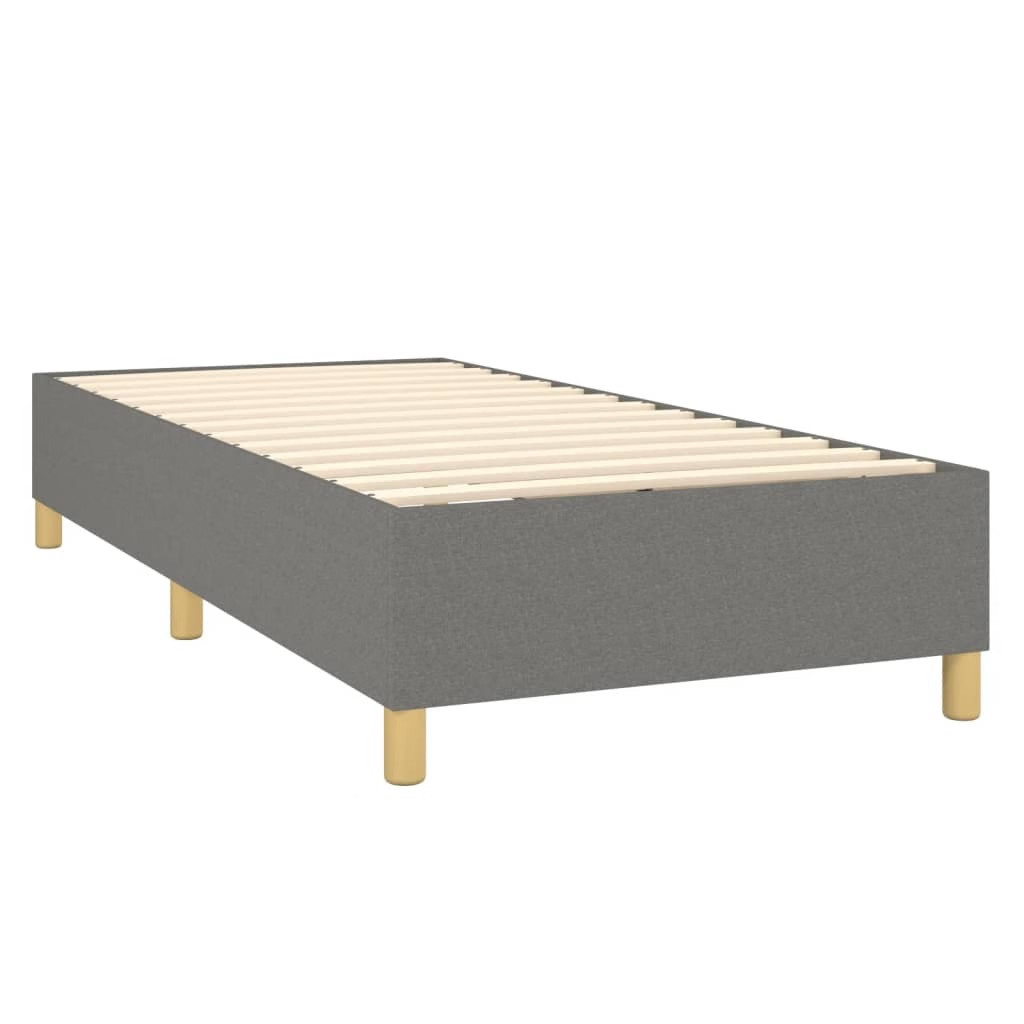 Box Spring Bed Frame Dark Gray Twin XL Fabric (US Only)