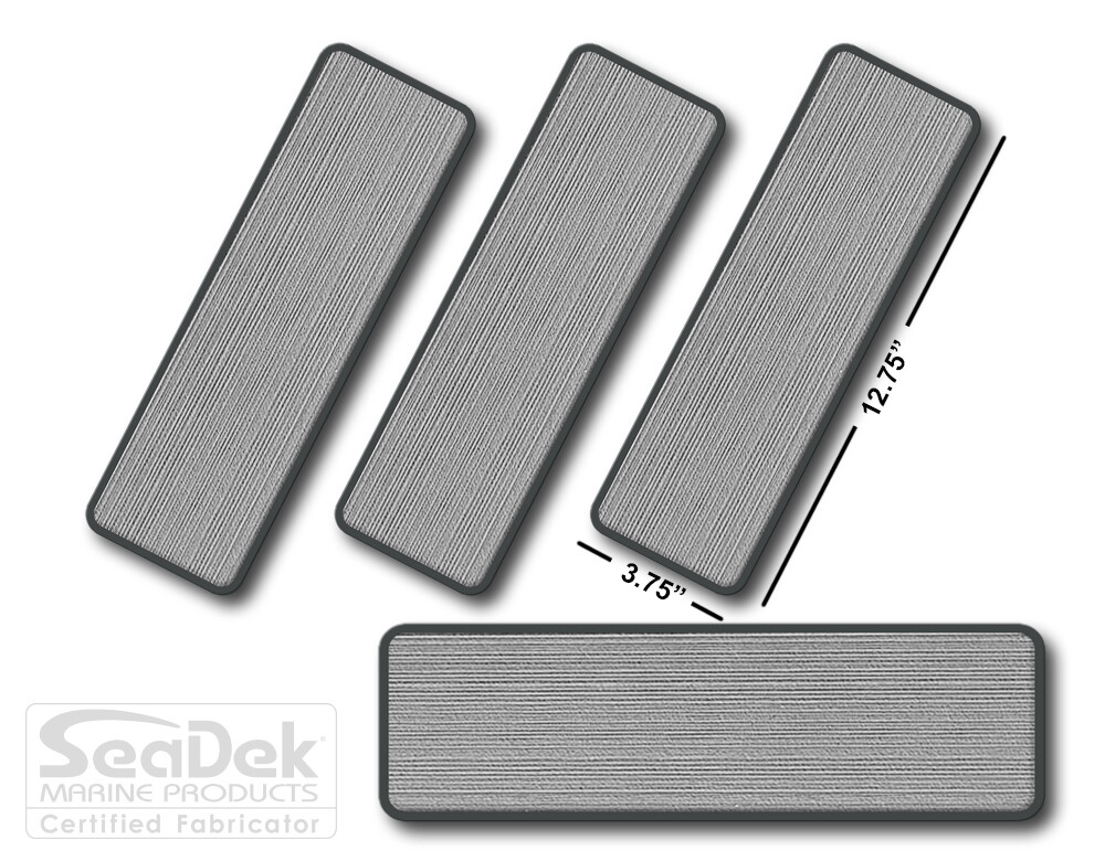 SeaDek Boat EVA Step Pads - Non Skid 4-Pc Stick-On - StormGray-DarkGray - Blank