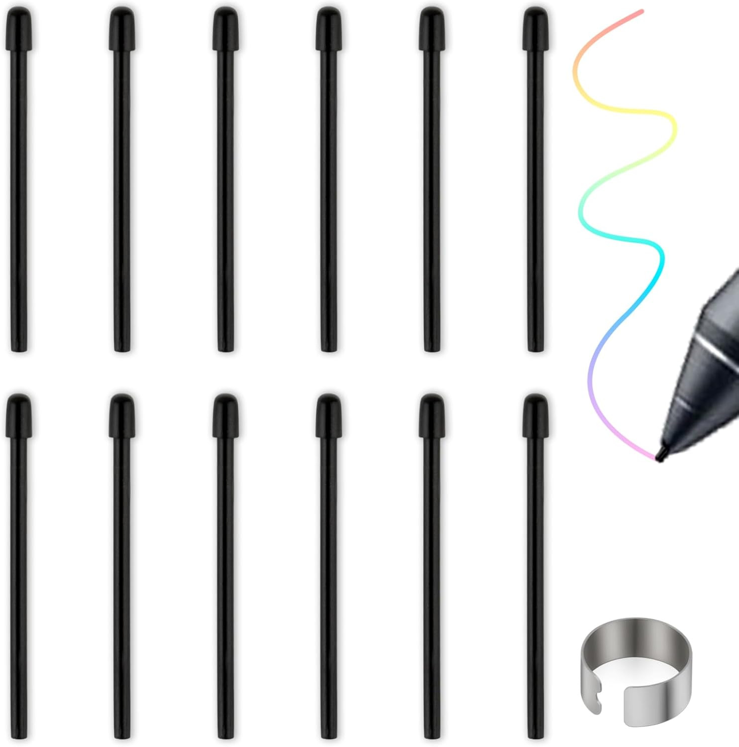 12 Replacement Pen Nibs for Wacom Intuos Cintiq Pro Graphic Tablet Stylus