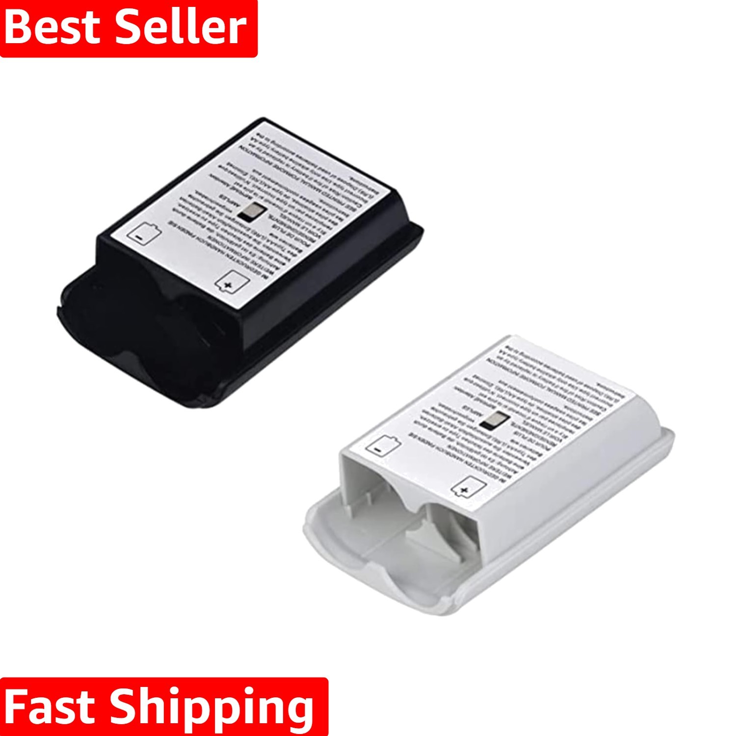 Genuine Battery Pack Cover for Xbox 360 Controllers - 2 Pcs in Black & White