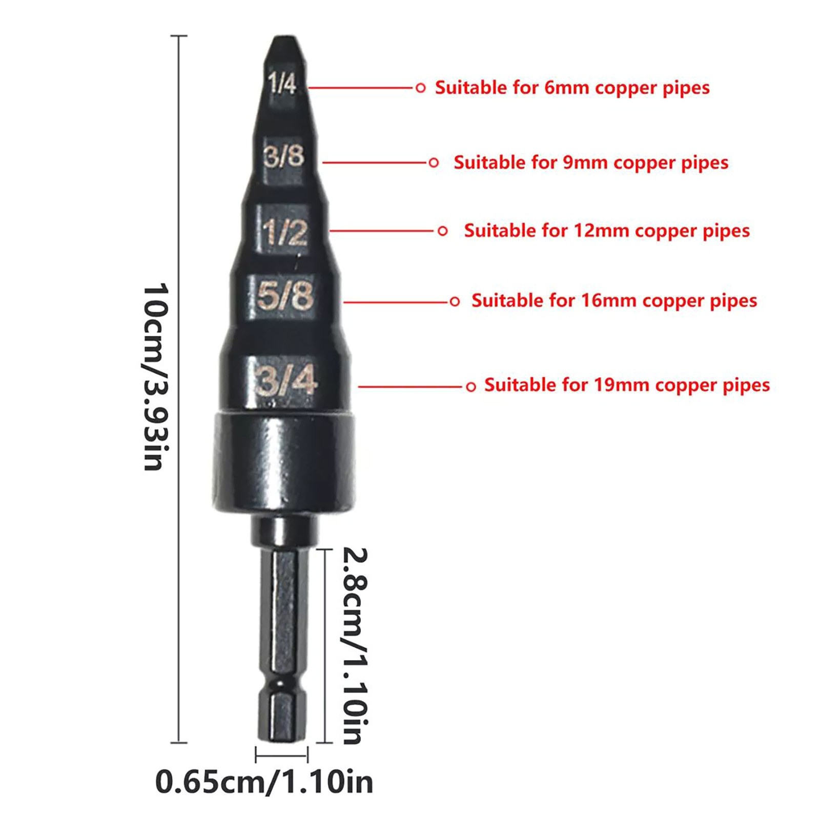 Air Conditioner Copper Pipe Tube Expander Swaging Tool Kit Drill Bit Flaring