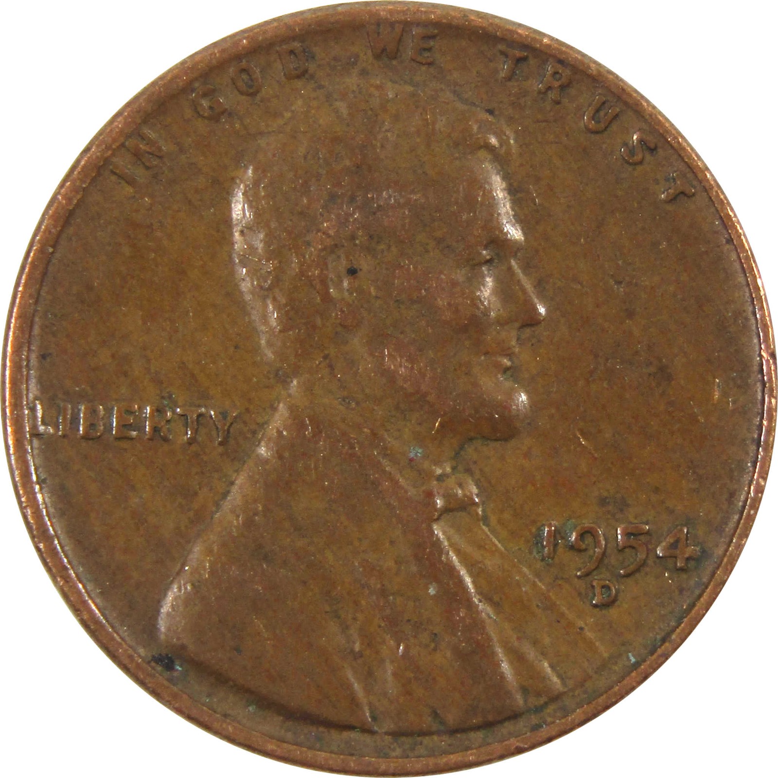 1954 D Lincoln Wheat Cent Circulated Penny 1c Coin Collectible