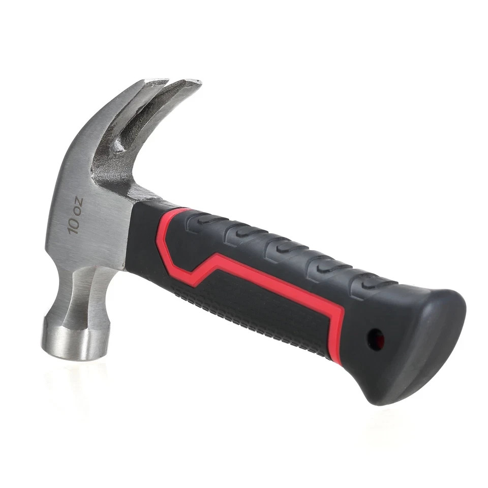 Hyper Tough 10oz Stubby Hammer - Heavy-Duty Head Weight, Compact Grip