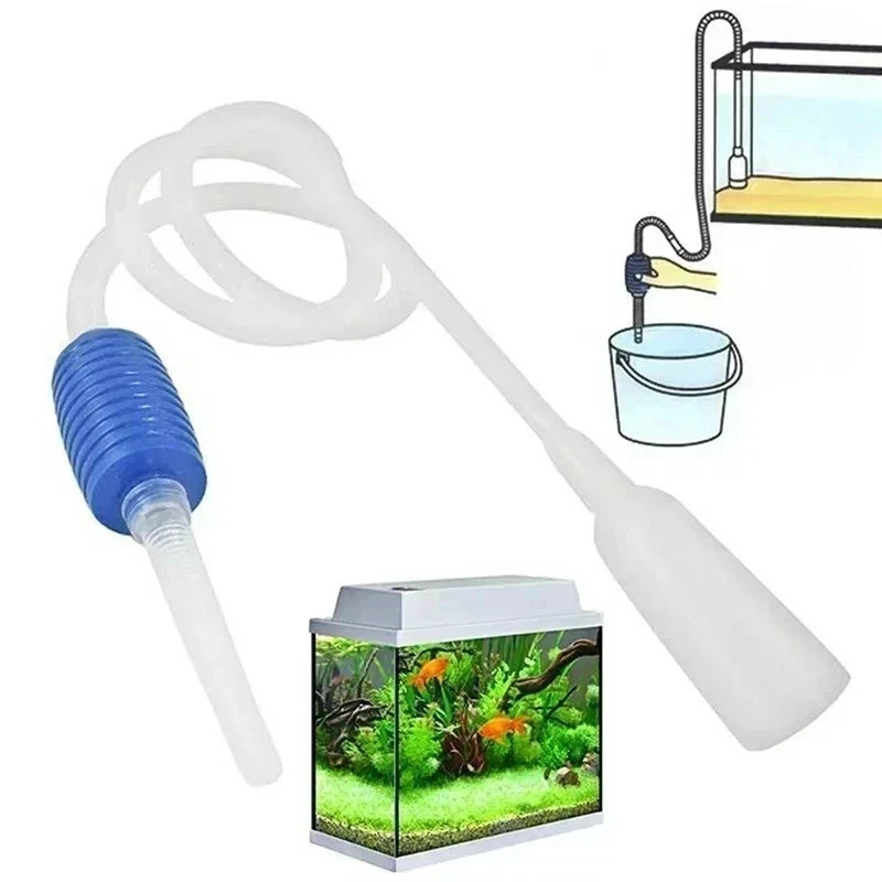 Aquarium Tank Vacuum Siphon Gravel Cleaner Pump Water Change Safe for Fish**