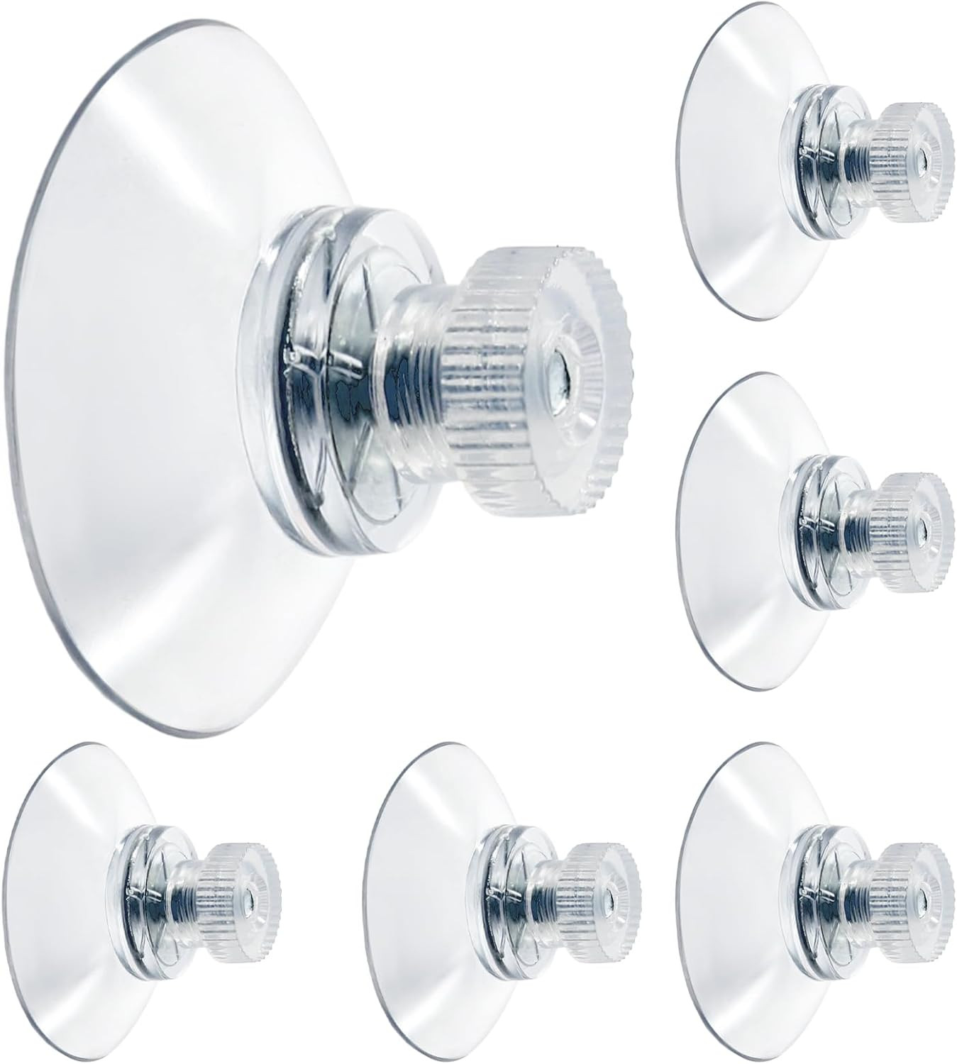 6pcs 32mm Suction Cups with Screws Clear PVC Holder for Window Wall Home