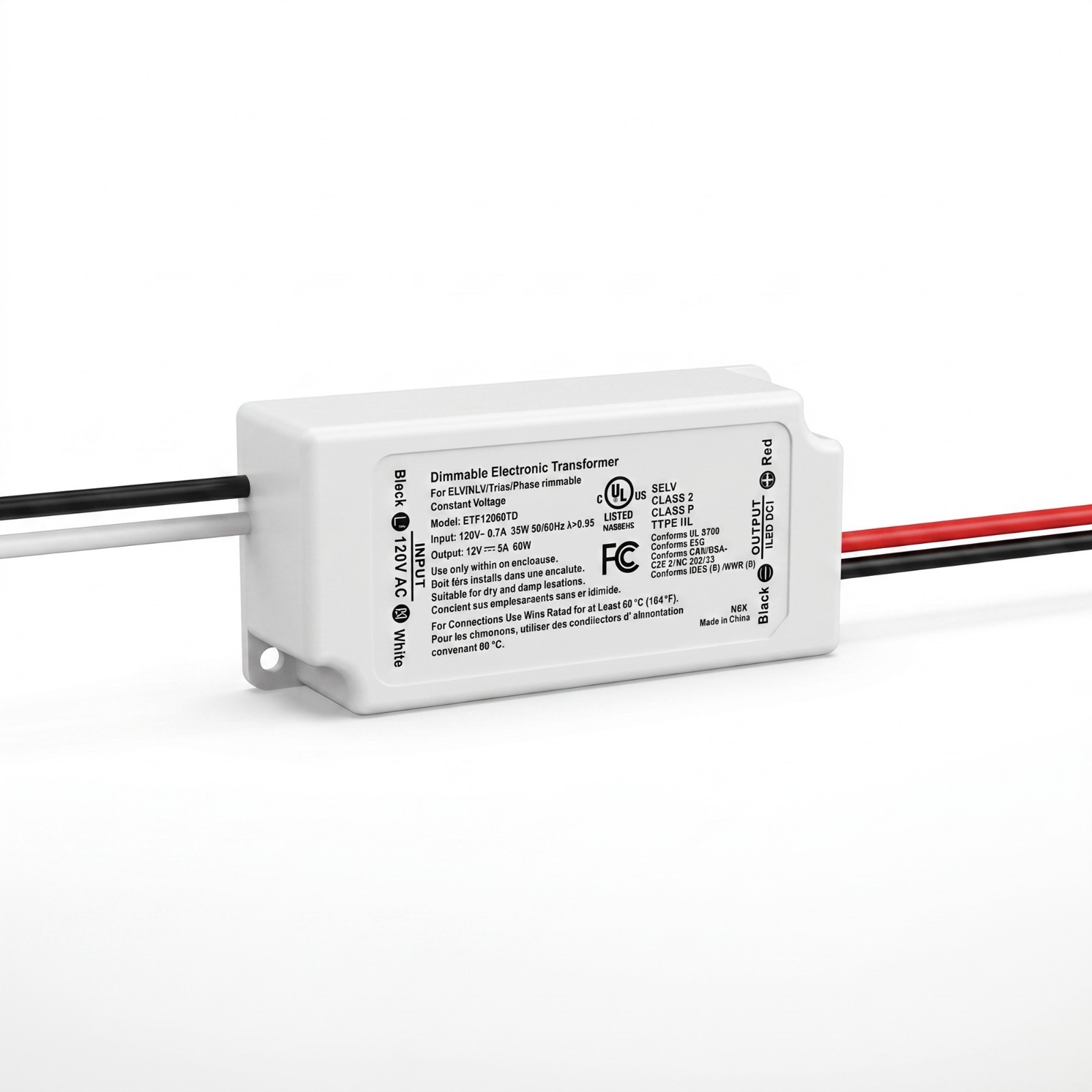Dimmable LED Driver, AC 100-130V to DC 12V/24V  60W 96W  Dimmable Power Supply