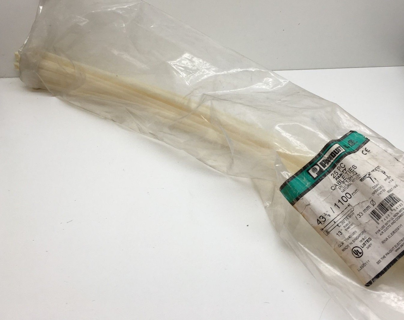 Panduit PLT13H-Q Pan-Ty Cable Ties Natural Nylon 43-3/8" for 13" Diameter Bundle