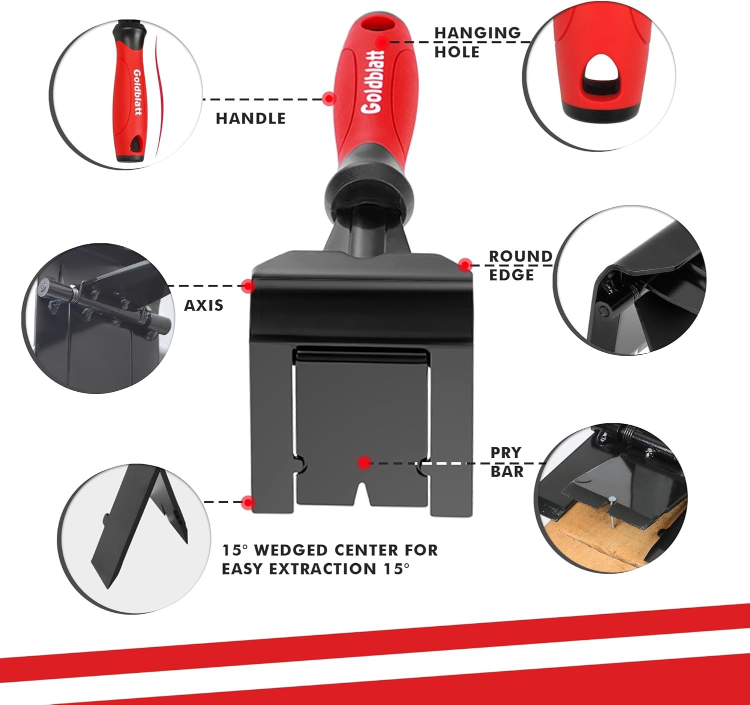 Goldblatt Trim Puller Removal Multi-Tool for Flooring Baseboard Molding Removals