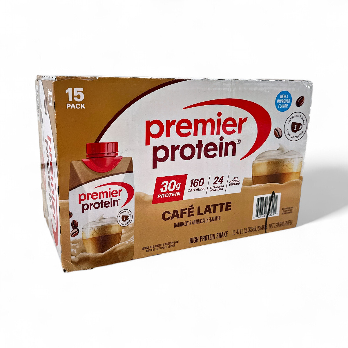 Premier Protein 30g High Protein Shake, Café Latte 11 fl oz - 15 Pack