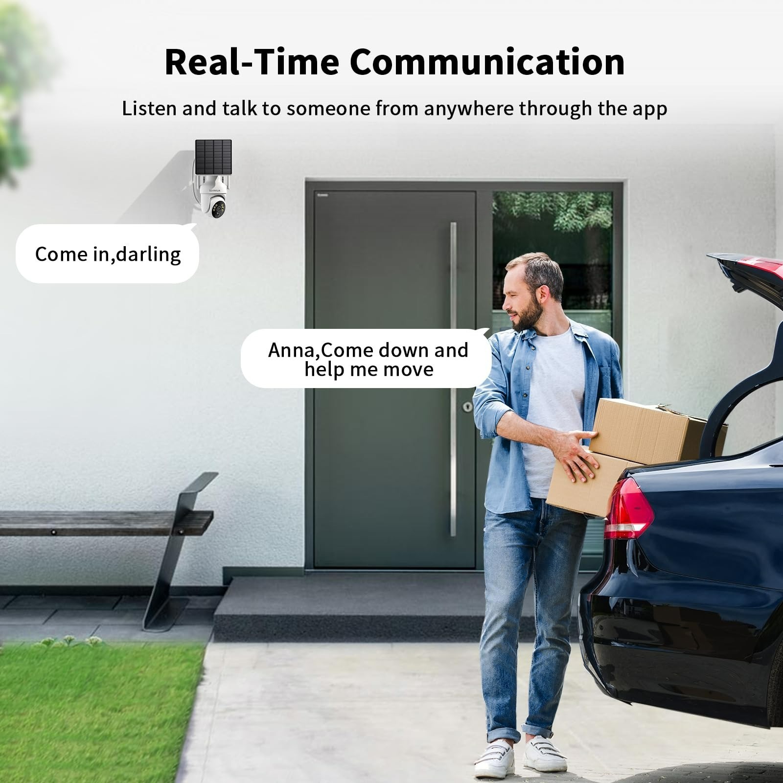 SEHMUA 2K Solar Security Cameras Wireless Outdoor - 2 Pack with Night Vision