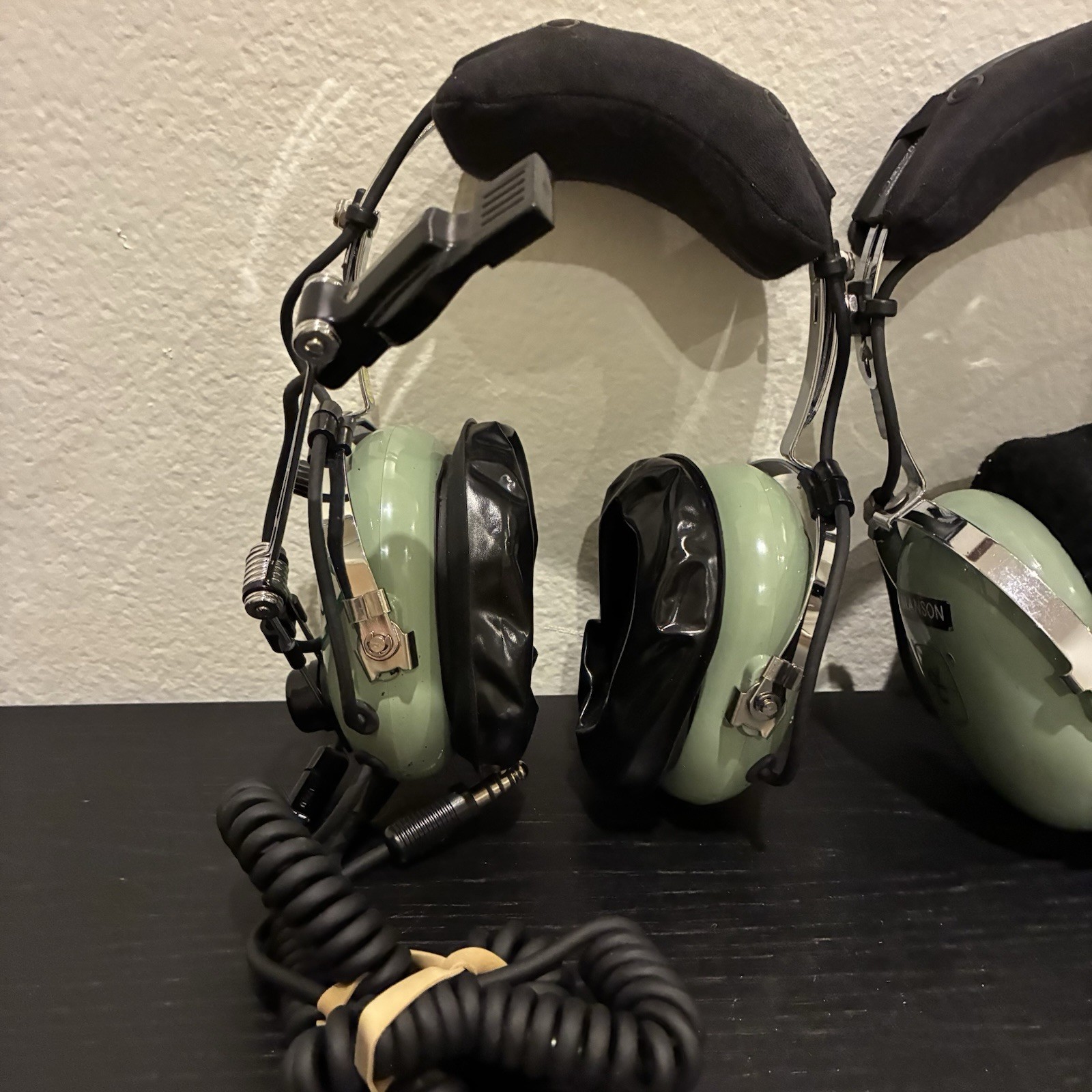 Two David Clark Model H10-76 Aviation Headset With Aero Soft Cushions