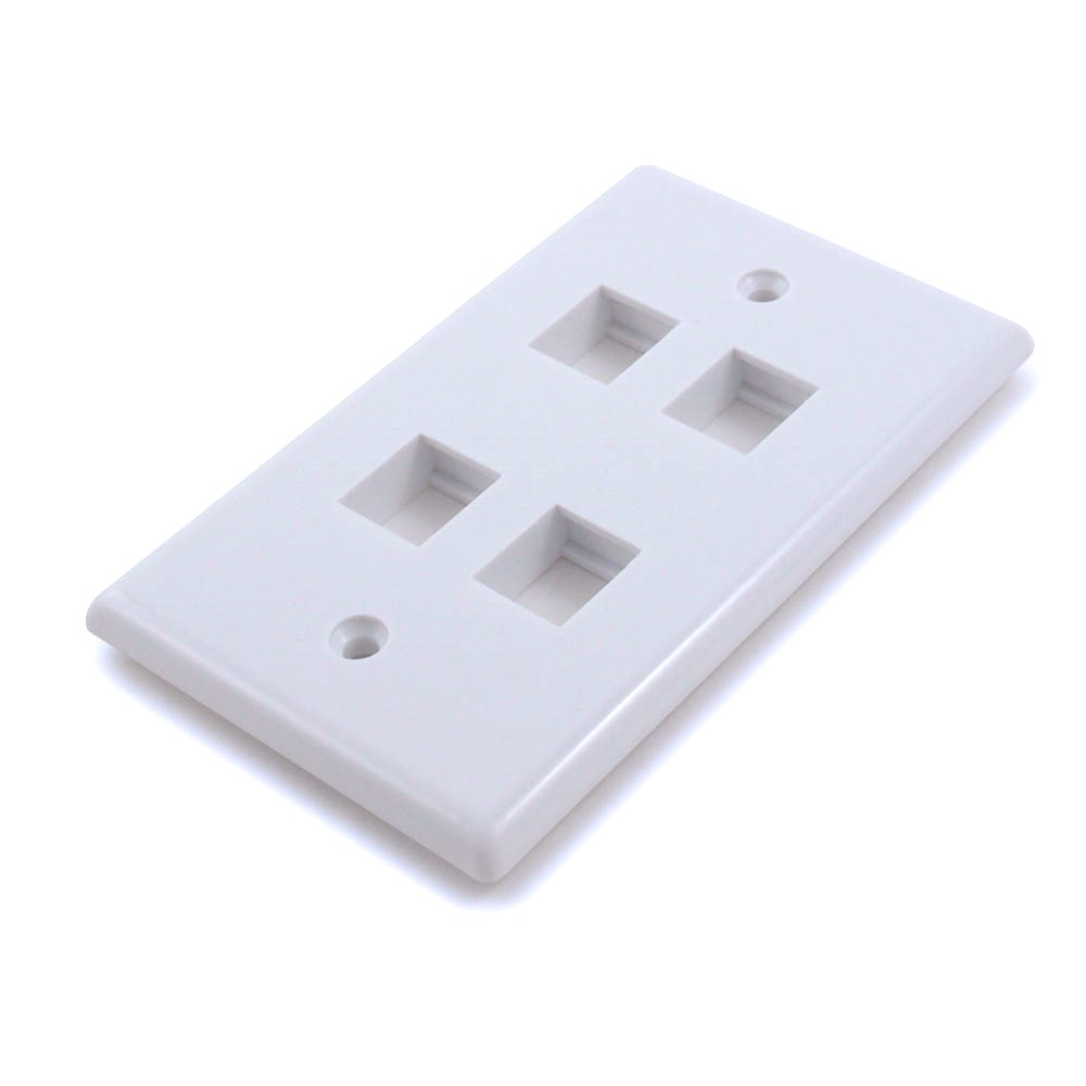 Wallplate: Keystone 4 Hole - White